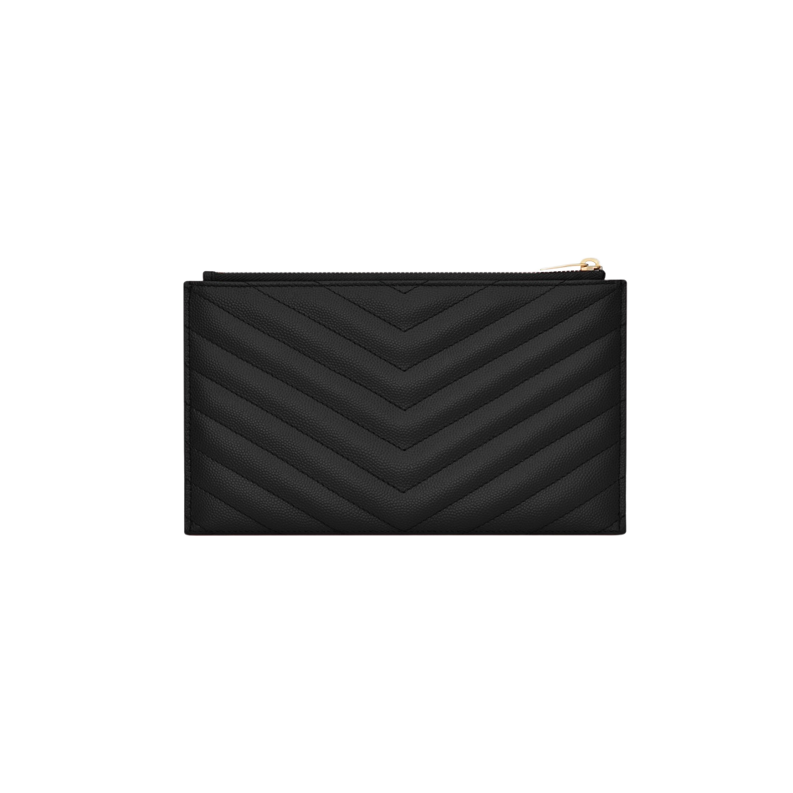 636312-BOW01-1000 Saint Laurent Cassandre Matelasse Bill Pouch in Grain De Poudre Embossed Leather Black - #2