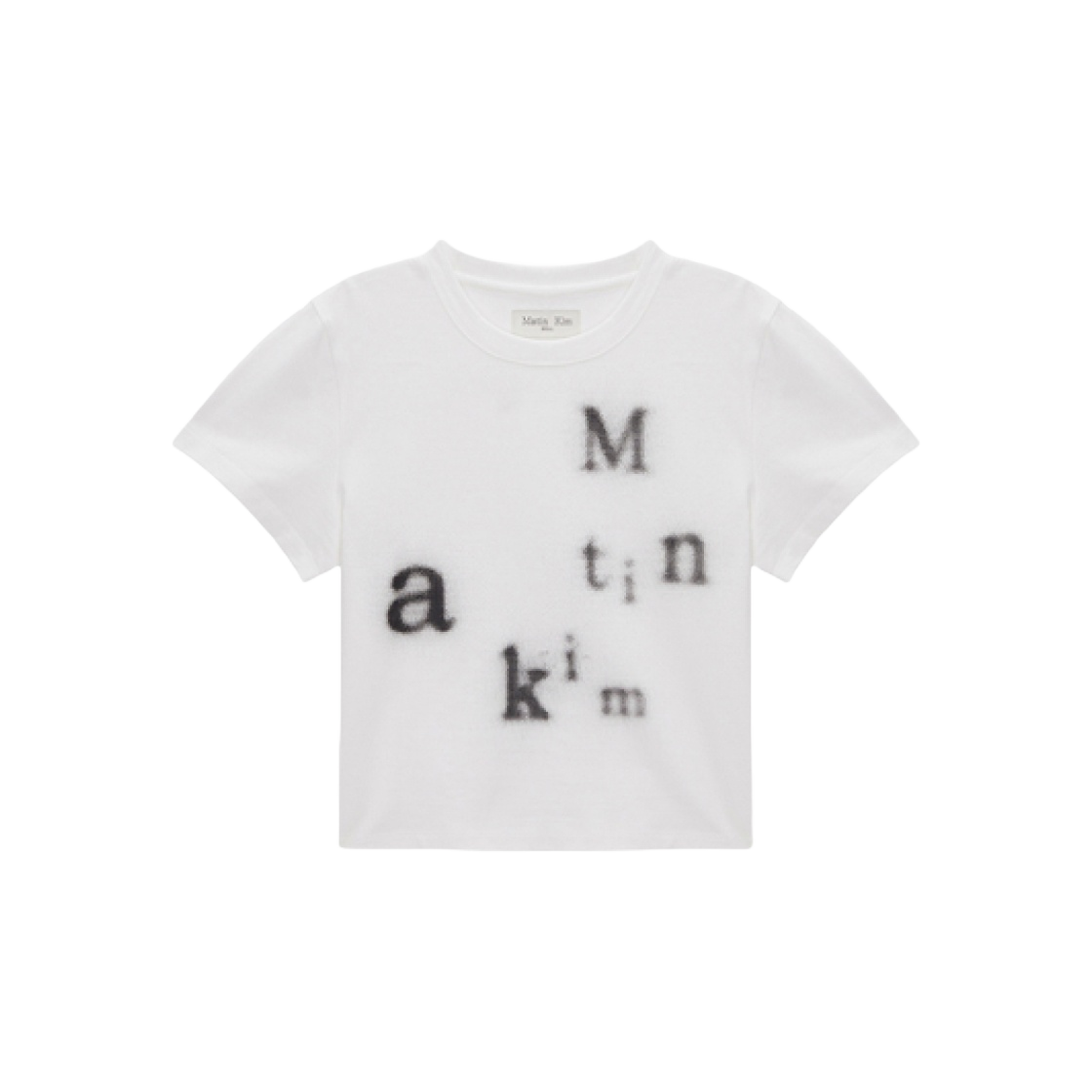 ★Matin Kim★ LOGO CUTTED CROP TOP IN WHITE MK2400TS002MWH LOGO CUTTED CROP TOP IN WHITE - MATINKIM