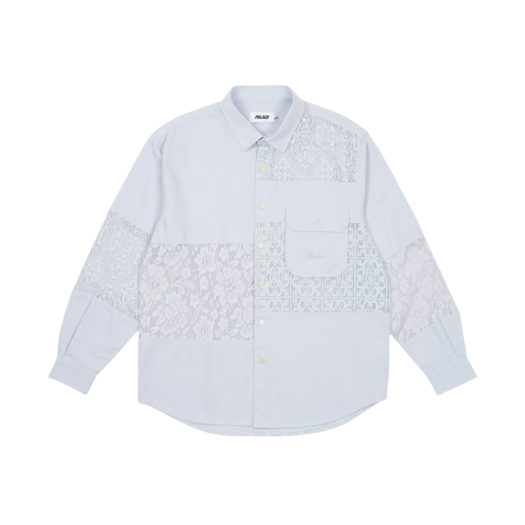 Palace Crochet Patchwork Shirt Blue - 24SS