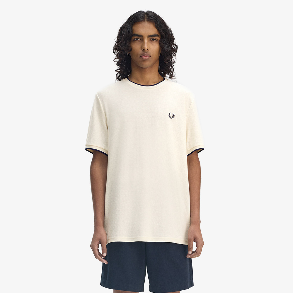 프레드페리 크레이프 피케 티셔츠 에크루(Fred Perry Crepe Pique T-Shirt Ecru) - 2