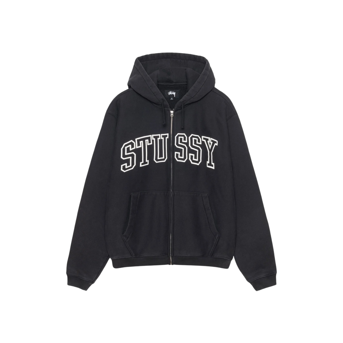 스투시 아웃라인 집 후드 워시드 블랙 | Stussy | KREAM