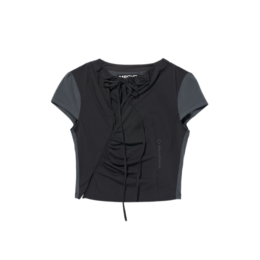 (W) Mischief Side Hook Shirring Shirts Charcoal