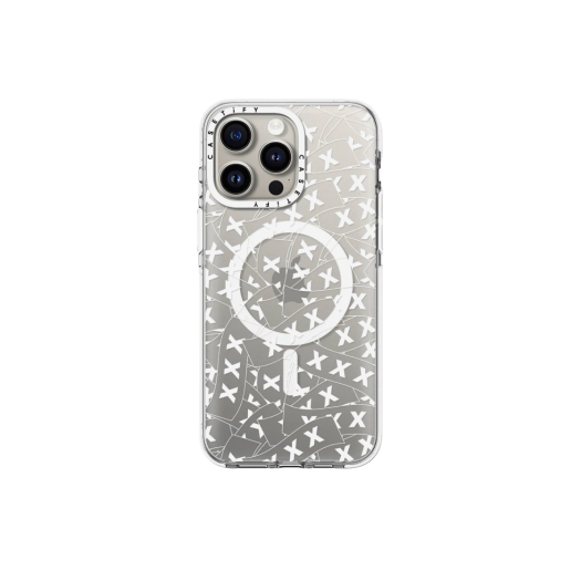 Casetify x Fragment x God Selection XXX Sticker Logo Clear White iphone Magsafe Case Clear White Camera Ring