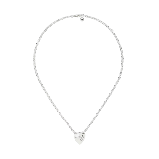 Gucci Trademark Chain Pendant Necklace Silver