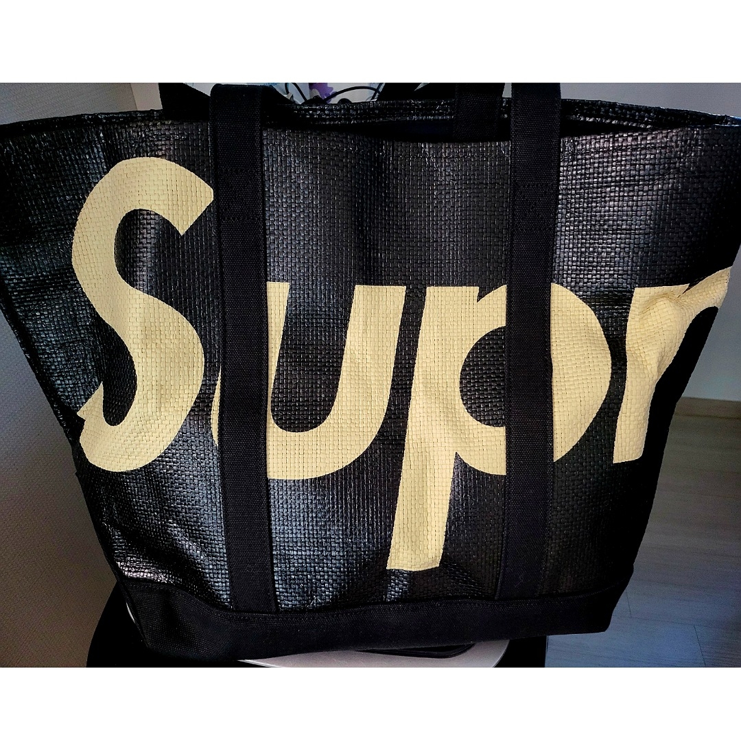 Supreme Raffia Tote Black - 20SS μ°©μ© μ€νμΌ - 1