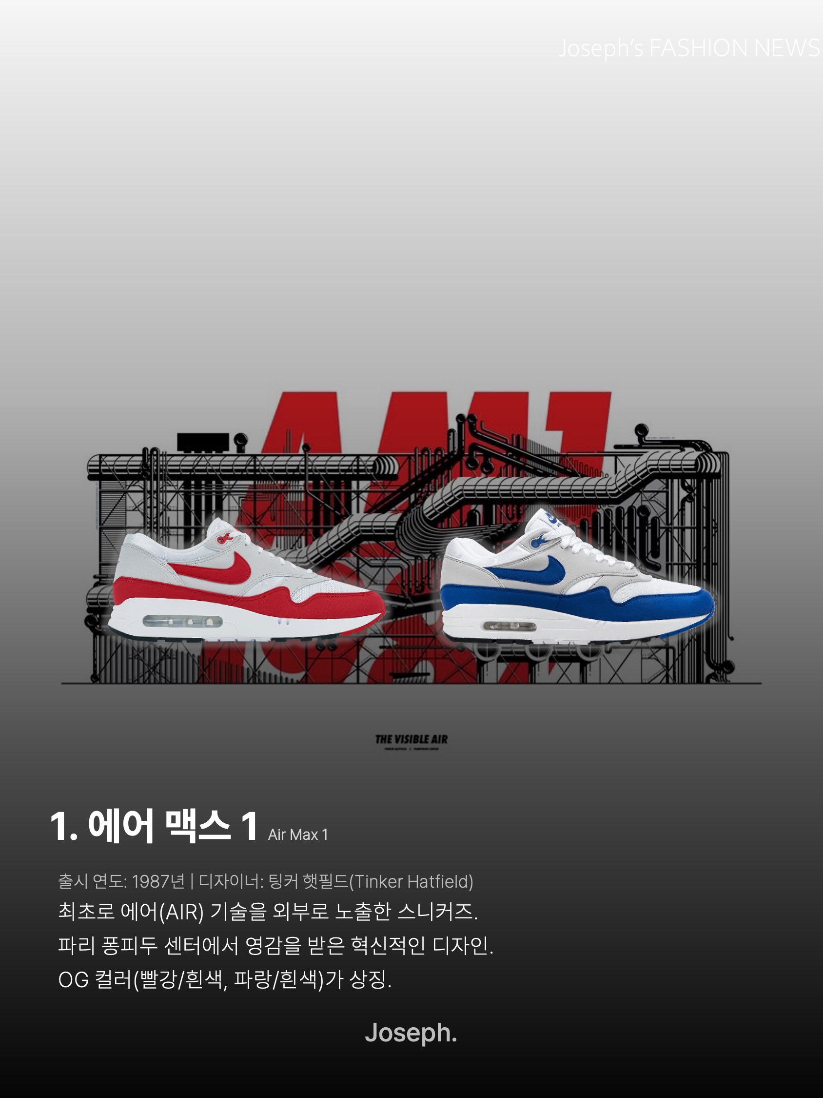 Nike Air Max 1 '86 Original Big Bubble, Nike Air Max 1 Deep Royal Blue 착용 스타일 - 2