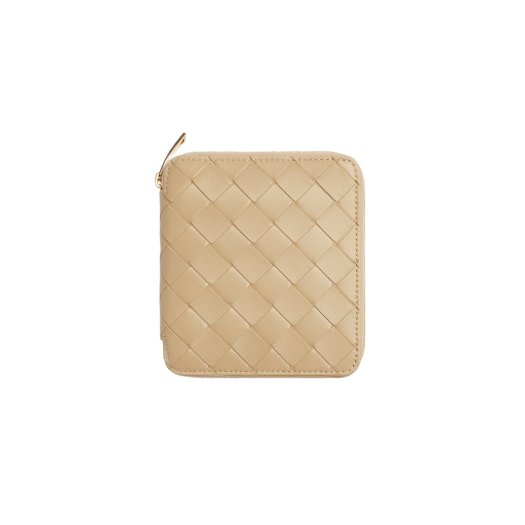 Bottega Veneta Compact Zip Around Wallet Porridge