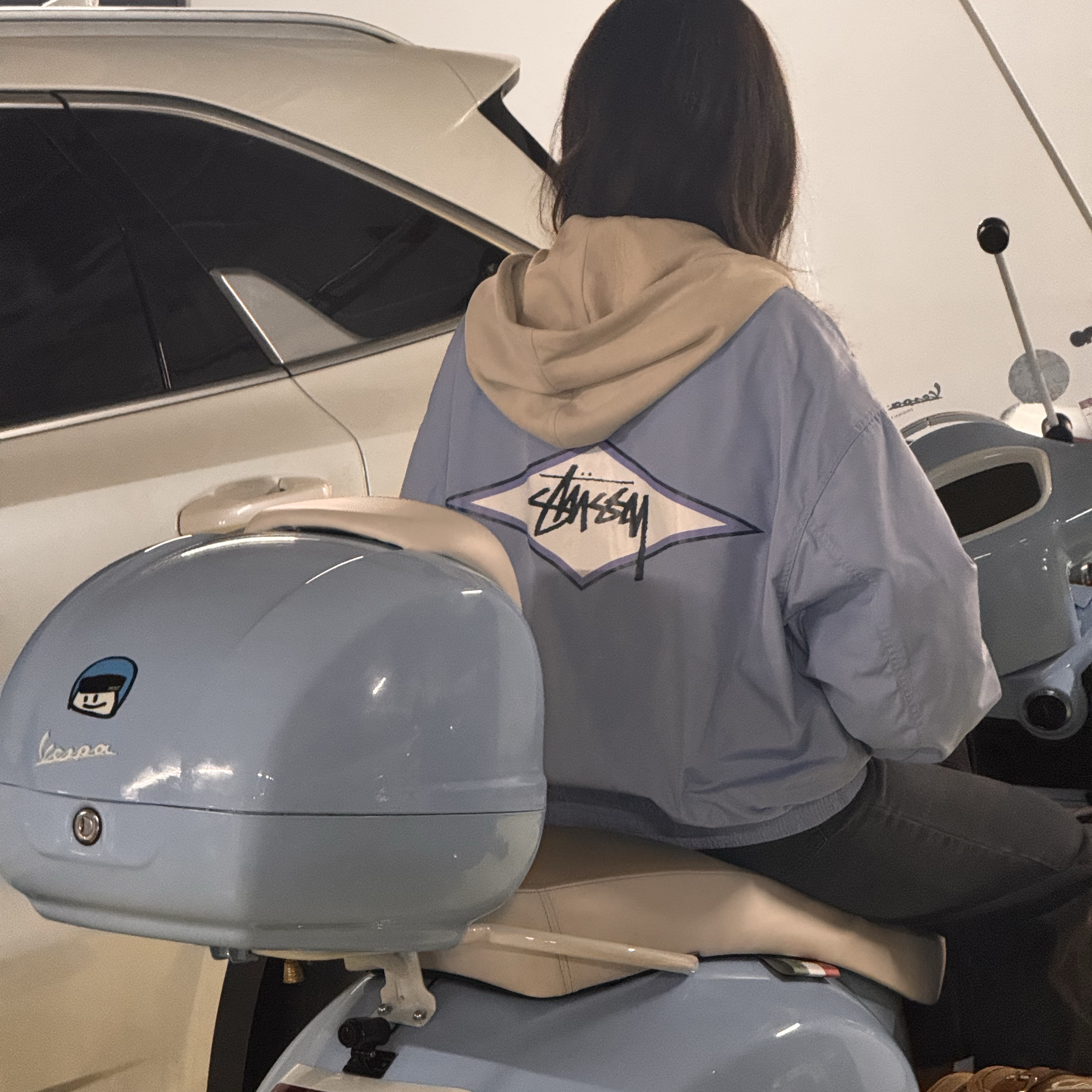 Stussy Surf Team Harrington Jacket Light Blue 착용 스타일 - 2