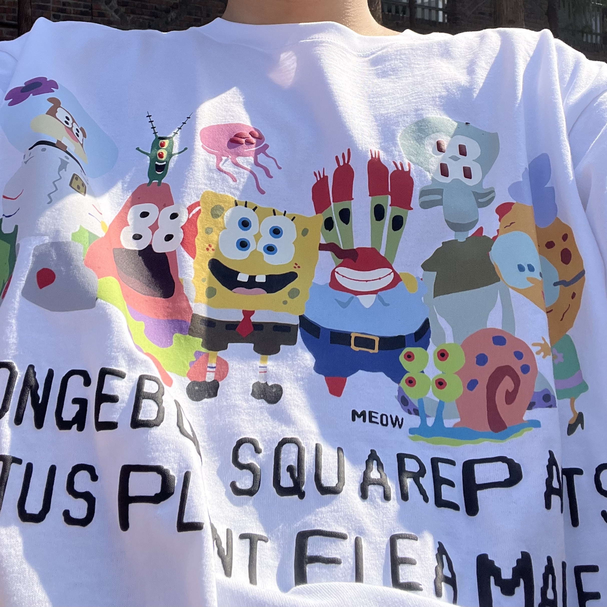 Uniqlo UT x CPFM x SpongeBob Graphic T-Shirt A White - KR 착용 스타일