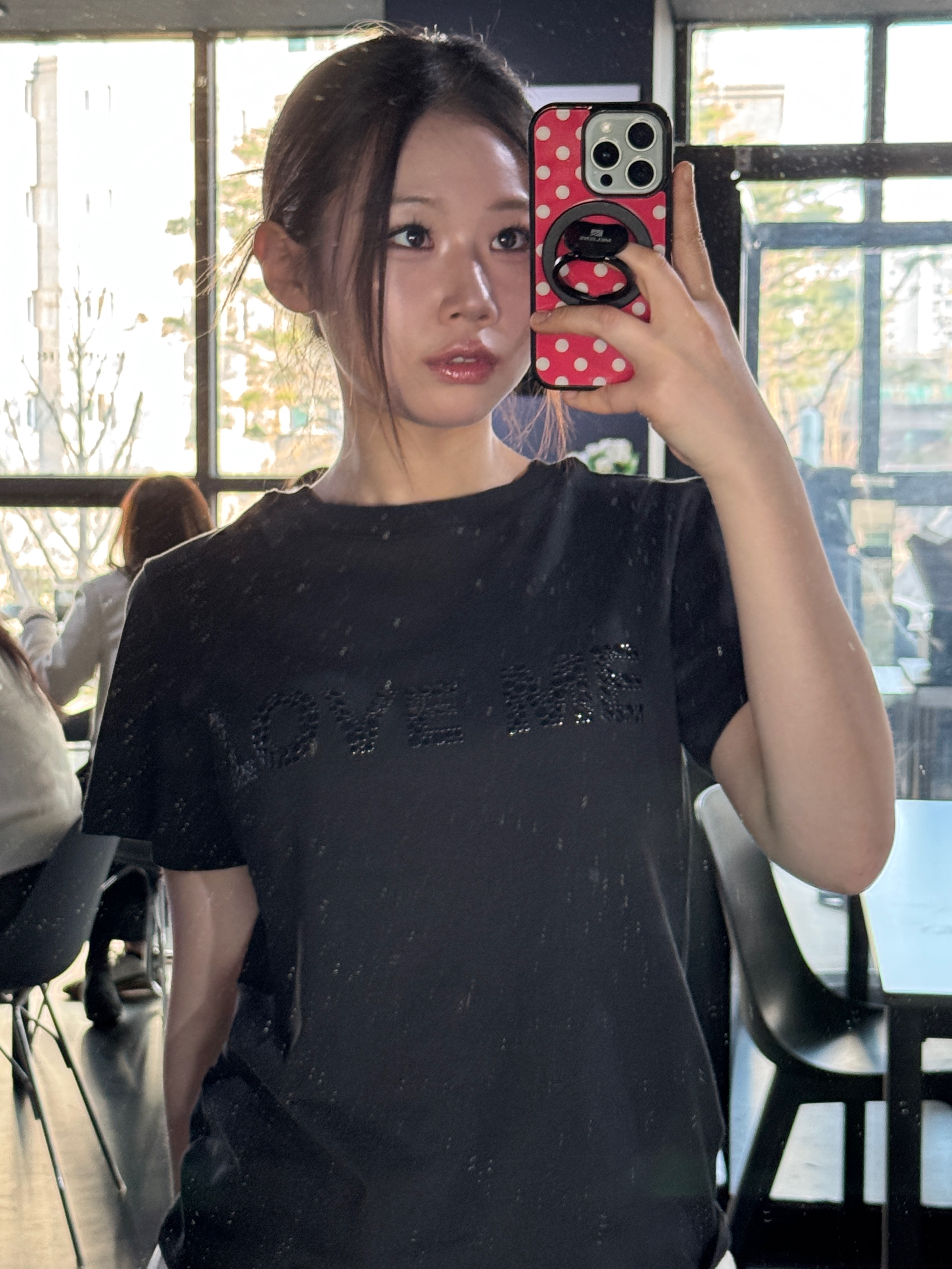 GIMMETHEYOUNG G_Love Cat T-Shirt_S  BLack 착용 스타일 - 2
