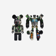 Bearbrick x Transformers x BAPE ABC Camo Shark Convoy 400% Green