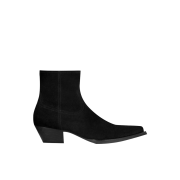 Saint Laurent Lckas Suede Ankle Boots Black