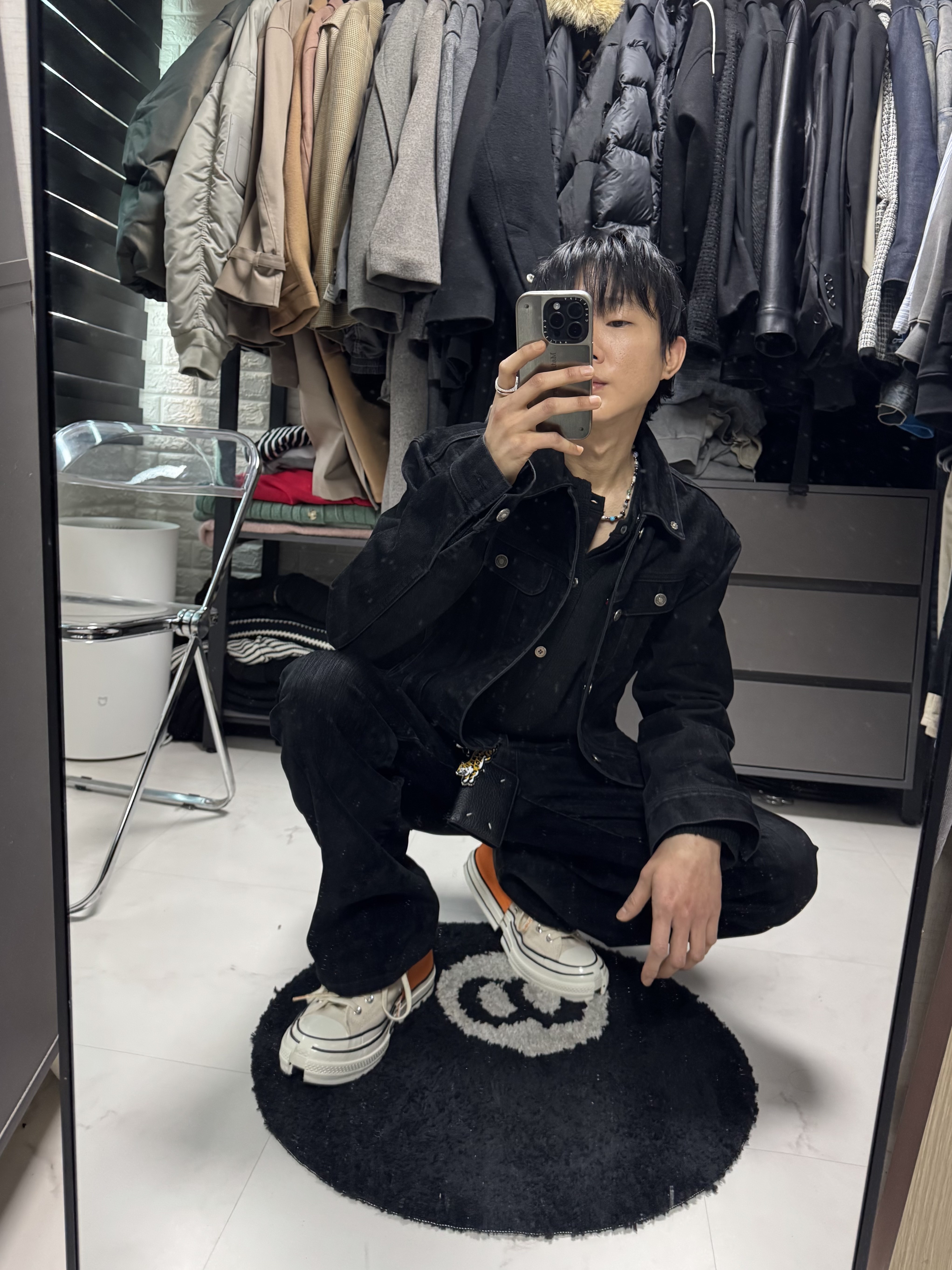 Converse x Feng Chen Wang Chuck 70 2-in-1 Persimmon Orange, Human Made Animal Keychain #2 Silver 착용 스타일 - 1