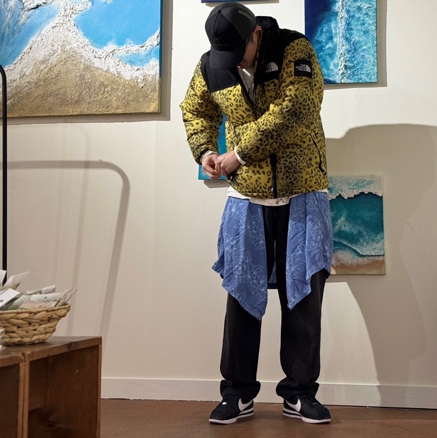 (W) Nike Cortez Black and White, The North Face White Label Novelty Nuptse Down Jacket P Gold 착용 스타일