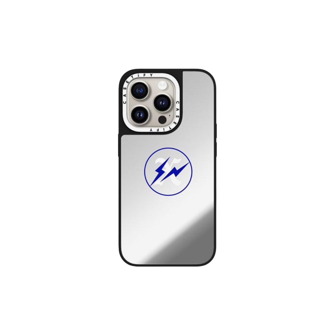 케이스티파이 x 프라그먼트 x 갓 셀렉션 XXX 10주년 로고 블루 아이폰 맥세이프 케이스 미러 화이트 카메라 링(Casetify x Fragment x God Selection XXX 10th Logo Blue iphone Magsafe Case Mirror White Camera Ring) - 2