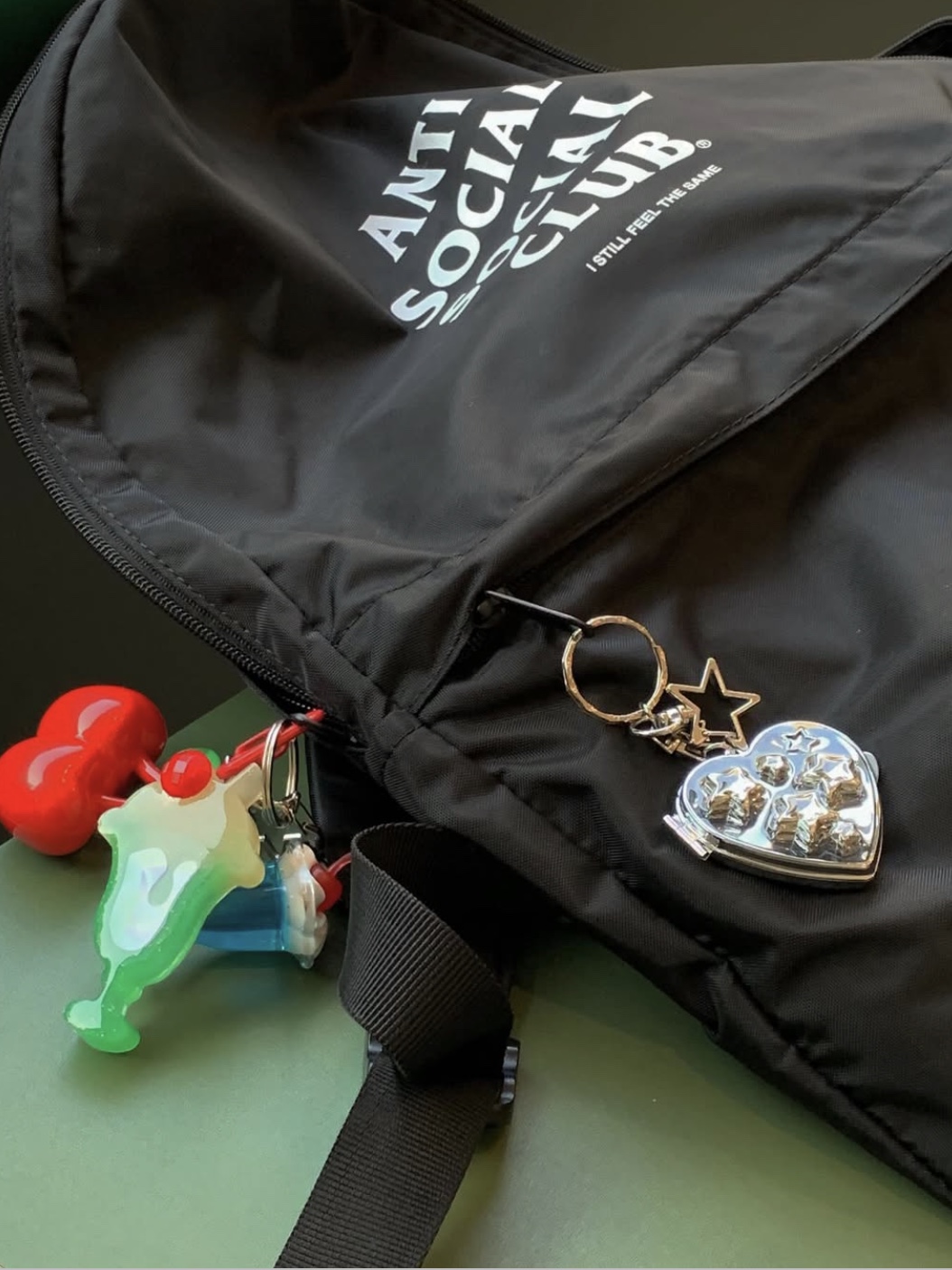 Anti Social Social Club OG Logo Backpack Black 착용 스타일