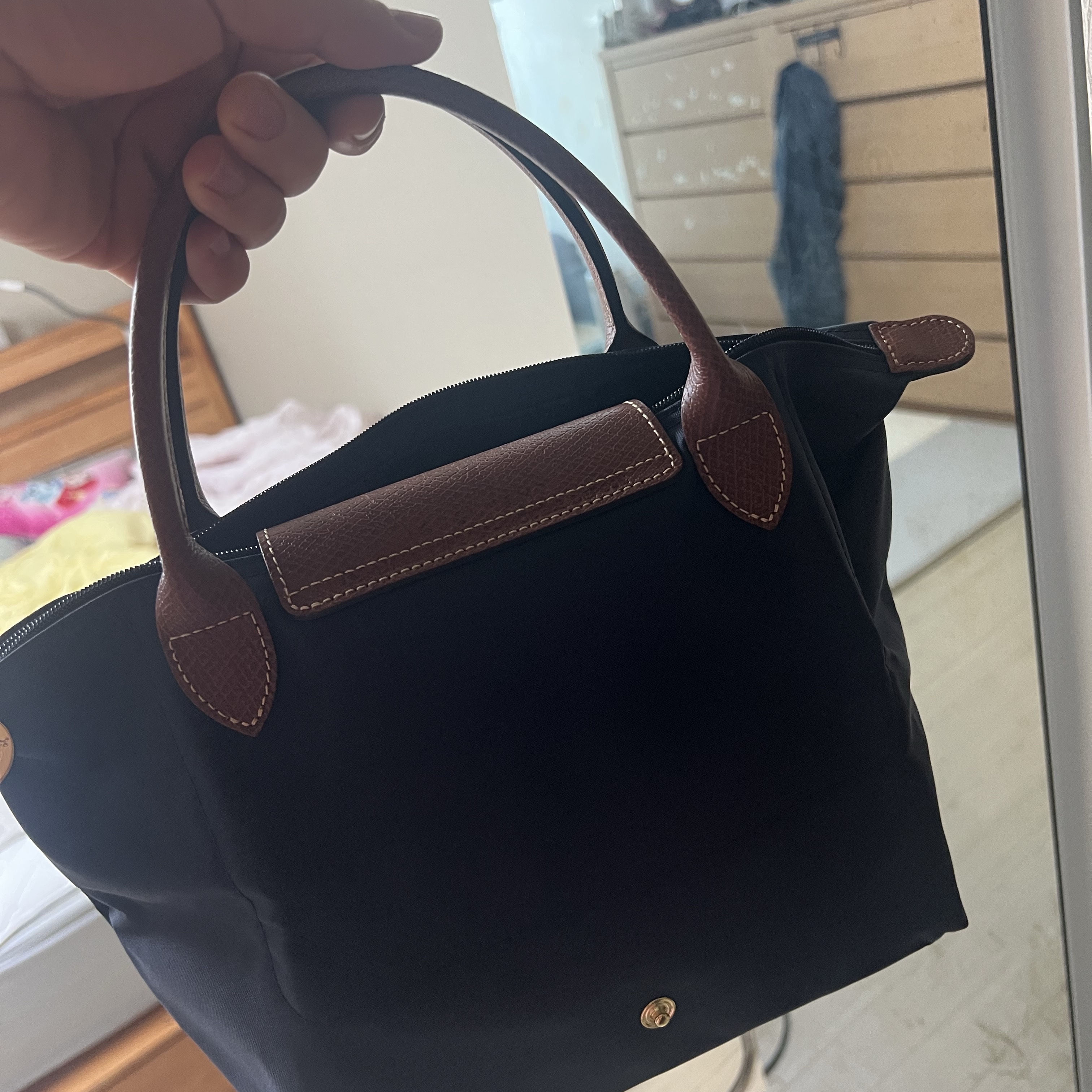 Longchamp Le Pliage Original Handbag S Navy 착용 스타일