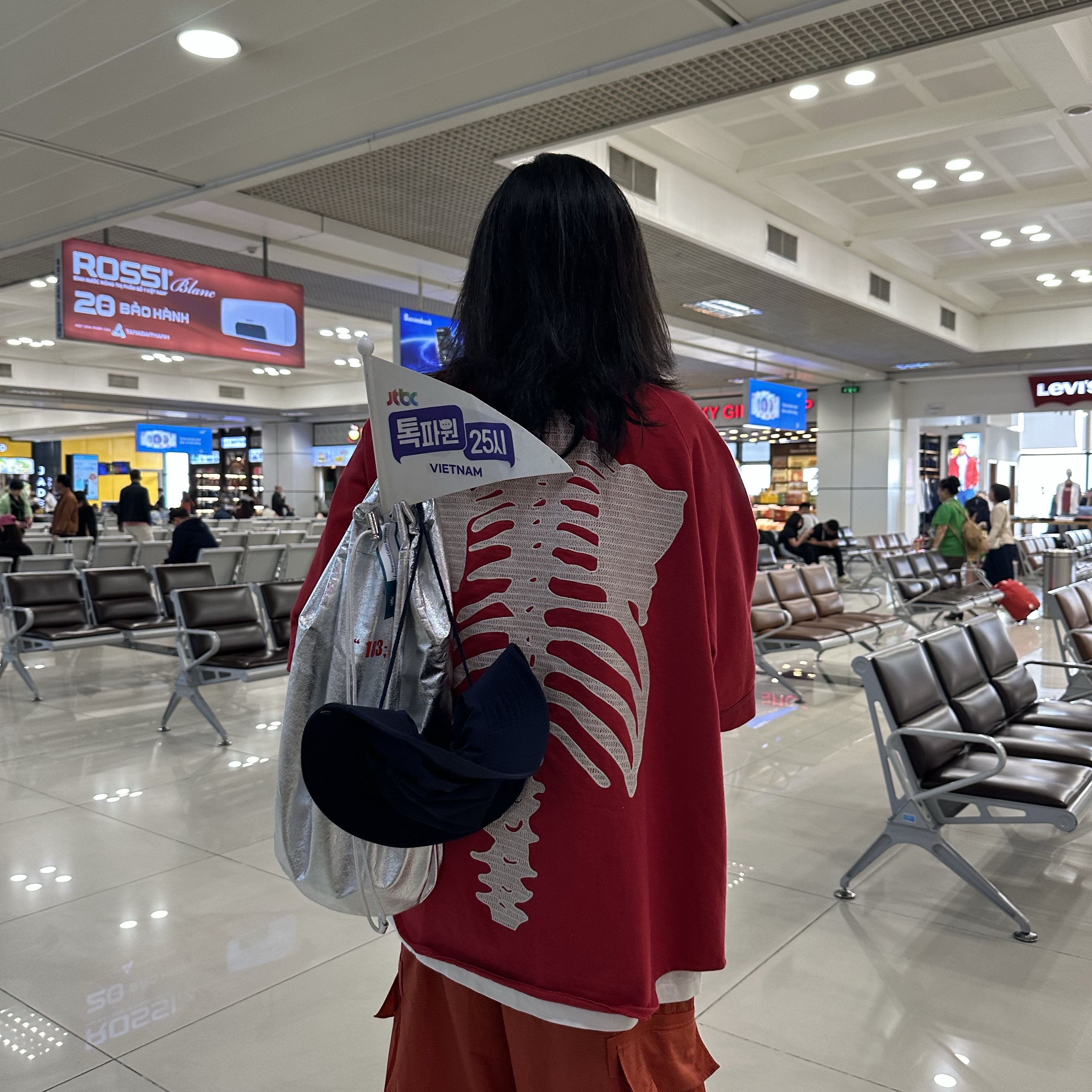 Kapital Baseball Bone Shirt Red 착용 스타일