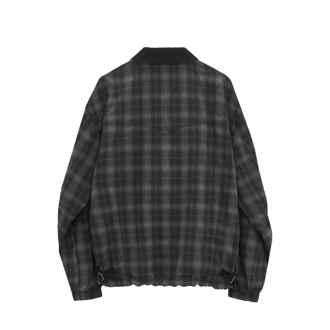 PL5PJU7801B0 Polyteru Reversible Blouson Ramie & Check Black + Black - #2