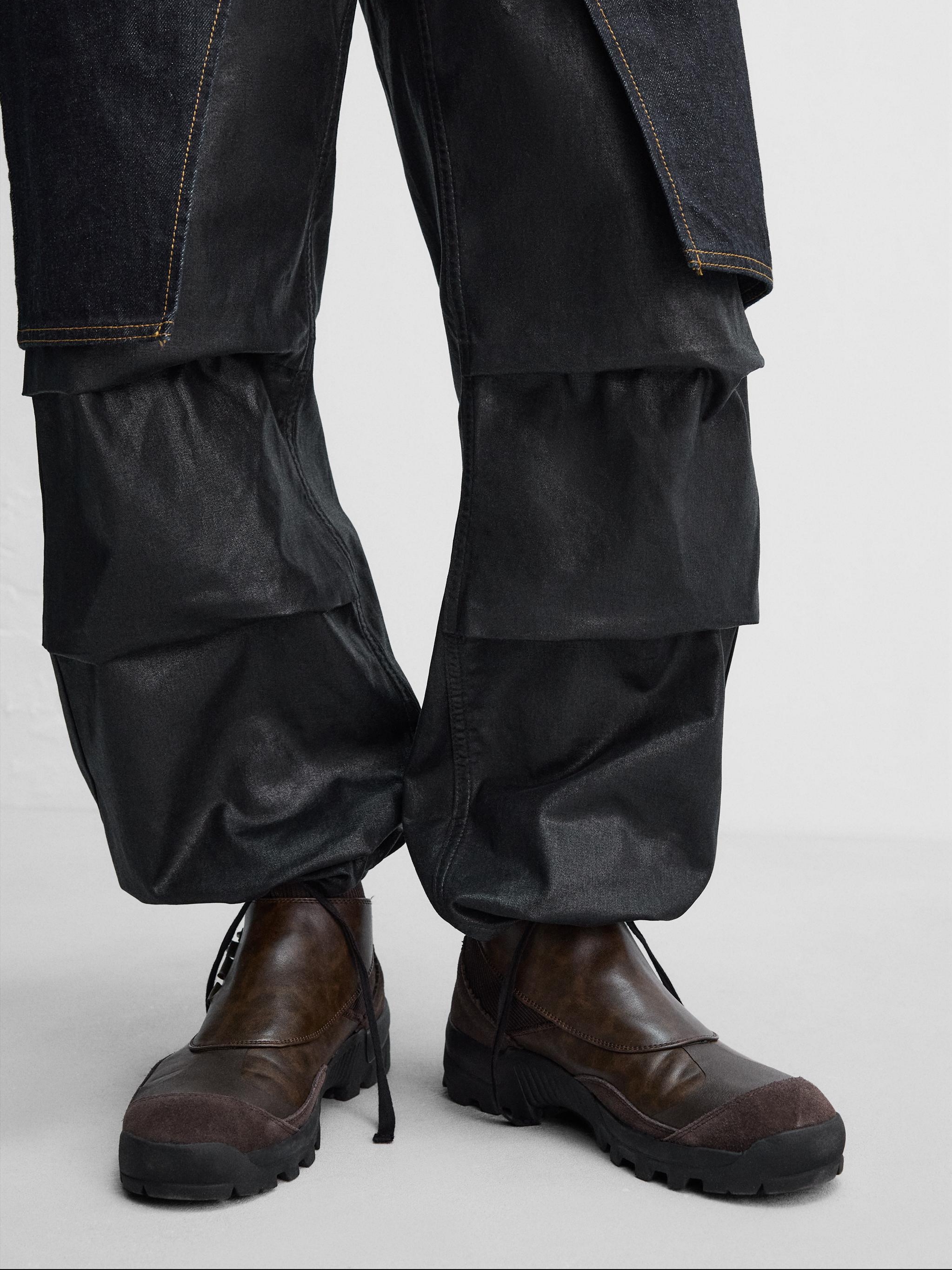 Zara x Andersson Bell Combined Layered Jeans Black 착용 스타일