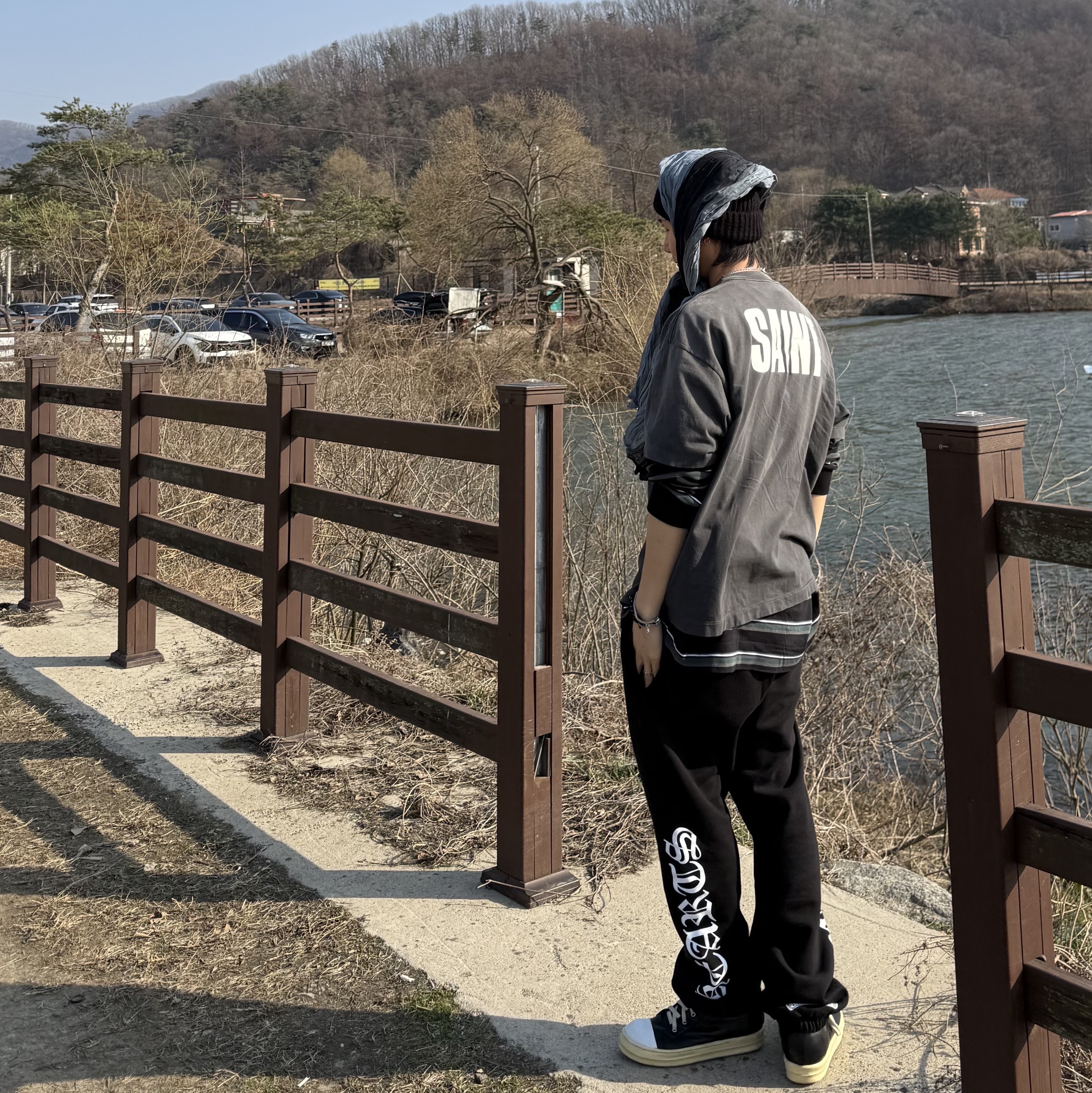 G-DRAGON Knit Cap Black 착용 스타일 - 4