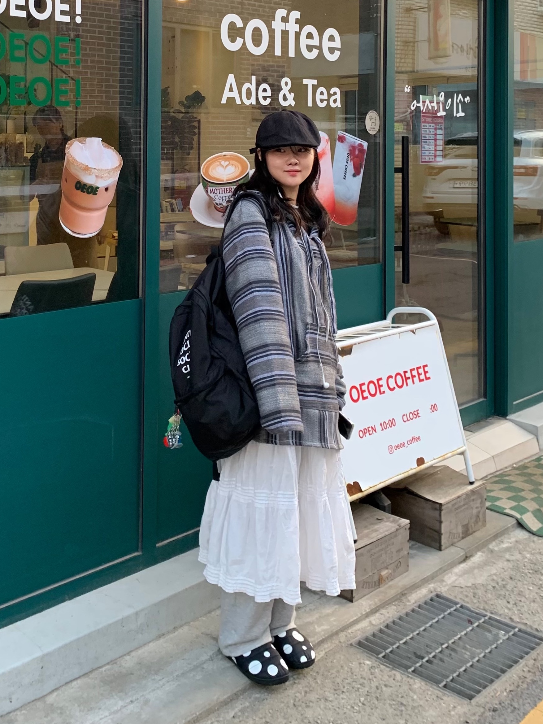 Subu Down Sandal Cream Snow Dot, Anti Social Social Club OG Logo Backpack Black 착용 스타일