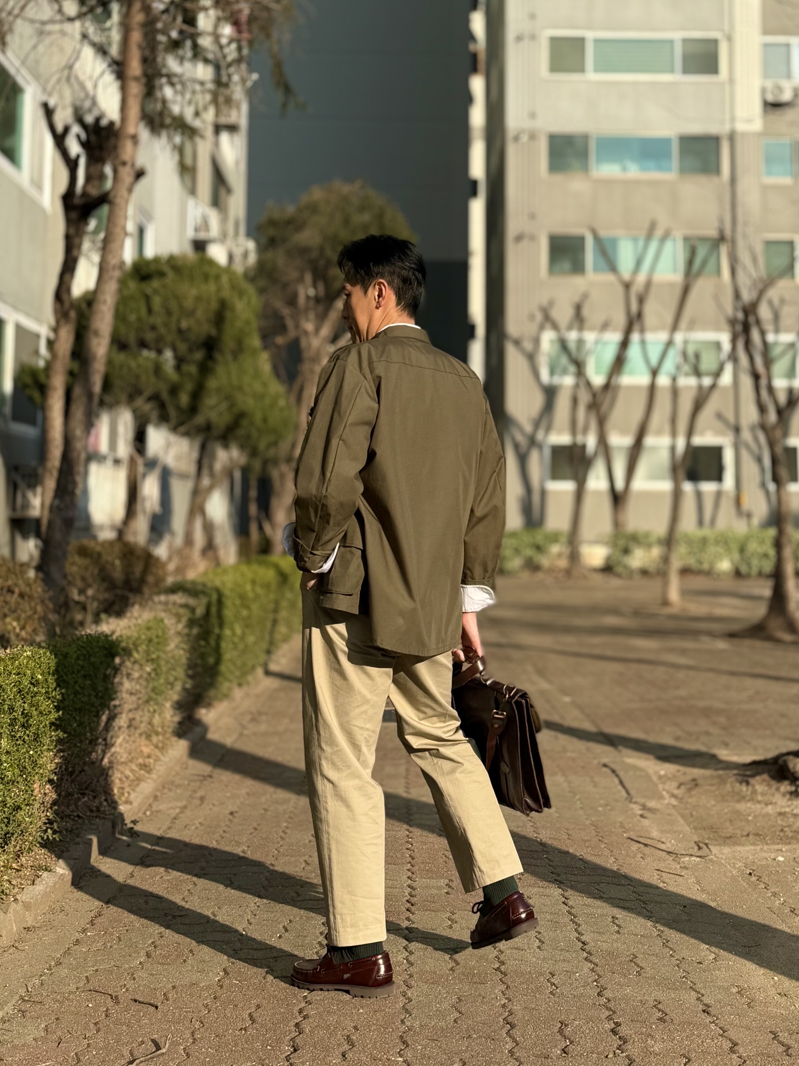 Ciota Jungle Fatigue Jacket Dark Olive - 25SS, Paraboot Malo Lisse America 착용 스타일 - 5