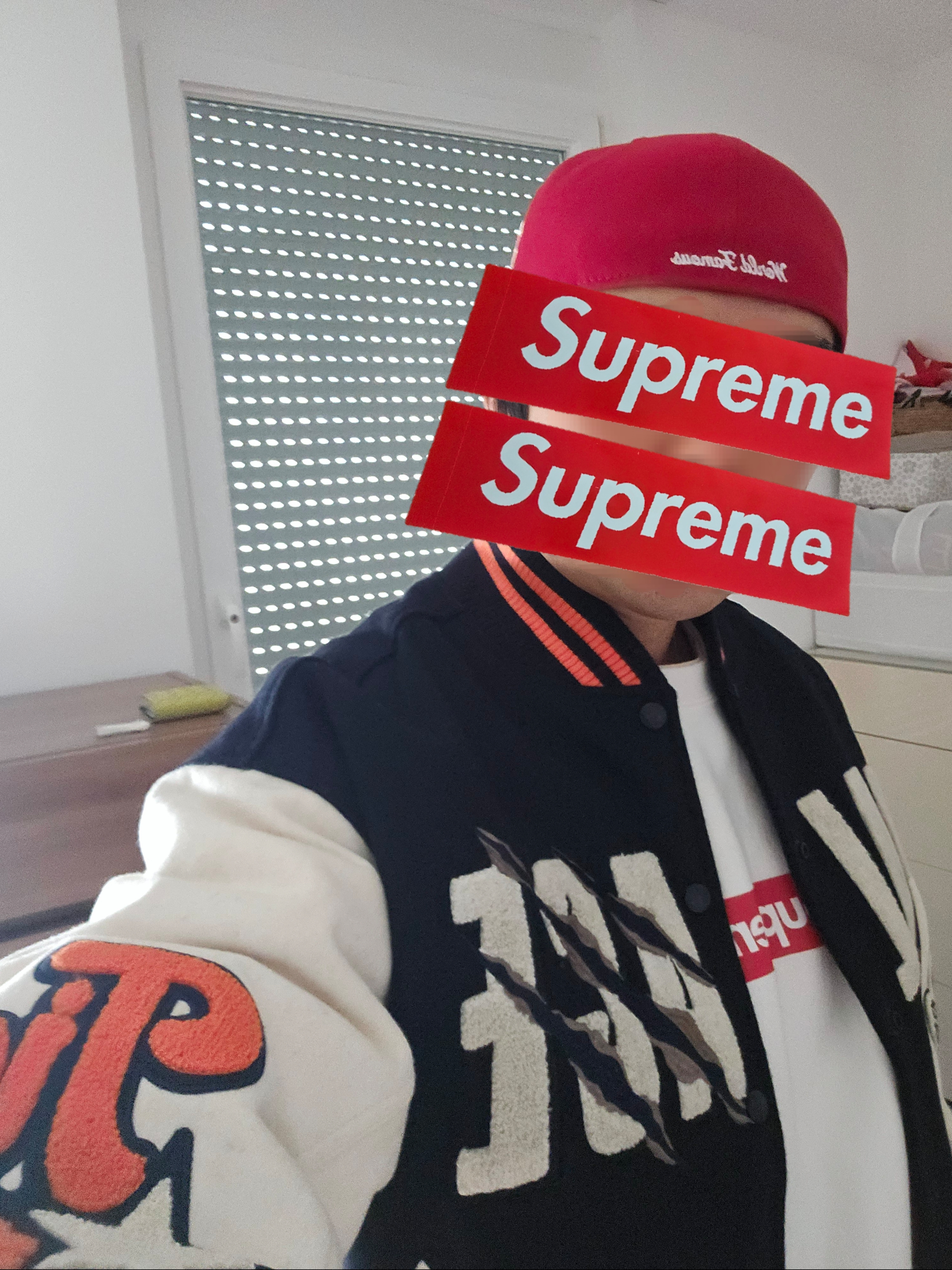 Palace Tora Tora Varsity Jacket Navy - 25SS 착용 스타일 - 1