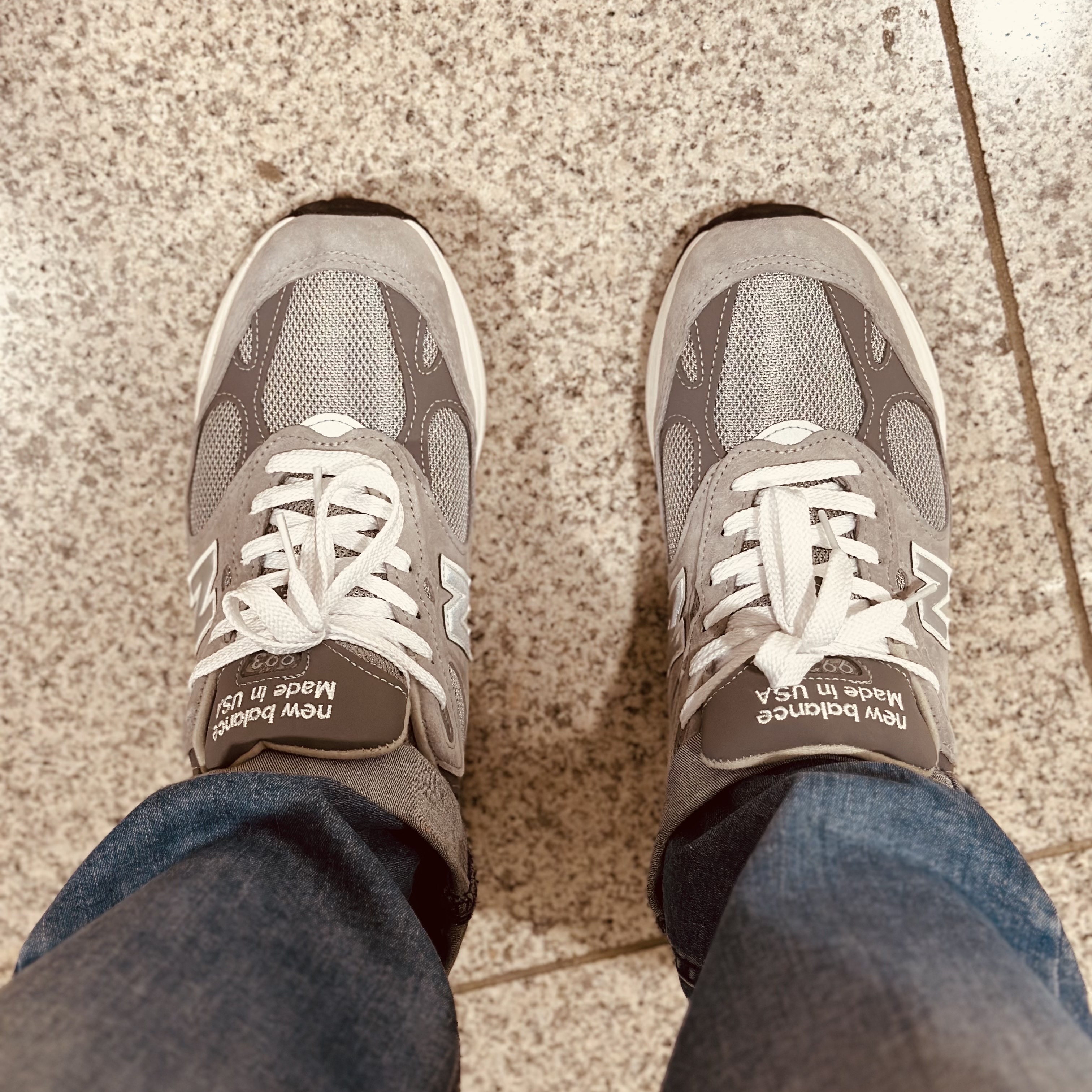 New Balance 993 Made in USA Grey - D Standard 착용 스타일
