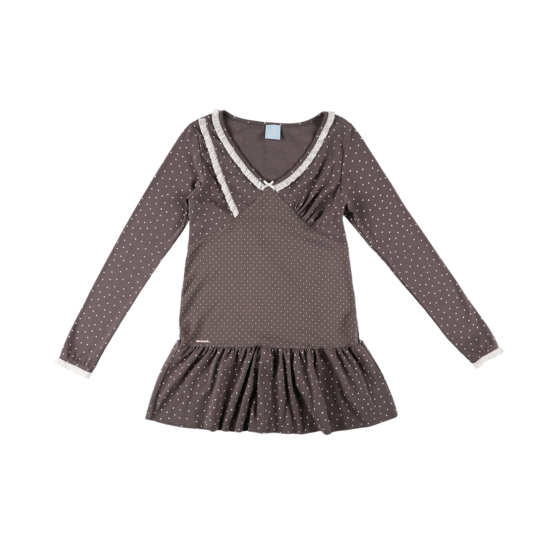 샤키리 스태리 레이스 셔링 드레스 (챠콜)(SHAKIRI Starry Lace Shirring Dress (Chacoal))