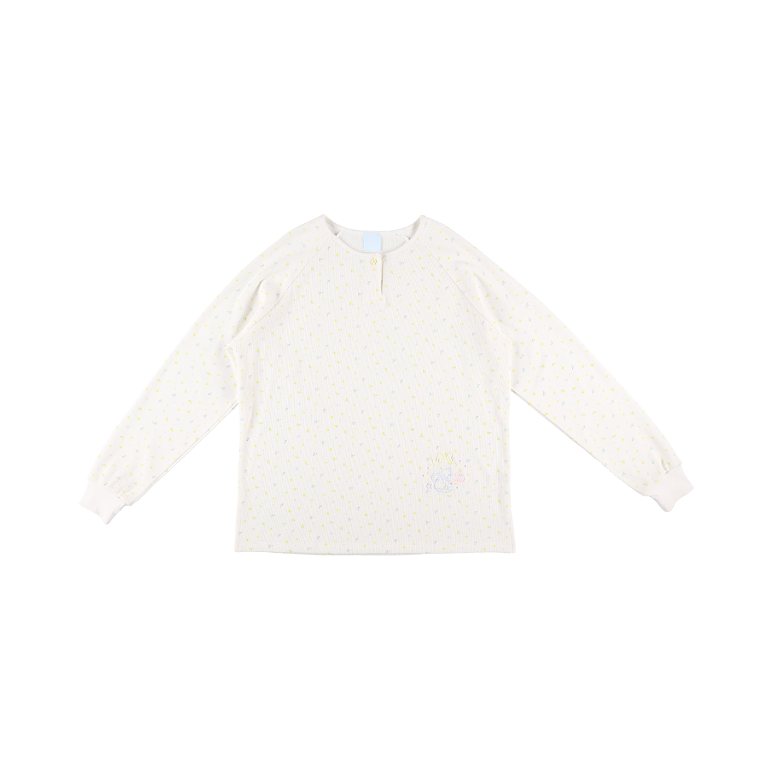 샤키리 키키 헨리 넥 와플 탑 (화이트)(SHAKIRI Kiki Henley Neck Waffle Top (White))