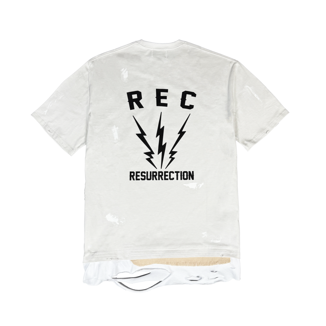 25-T002 Cream Resurrection13 Detail Lyered T-Shirt Cream - #2