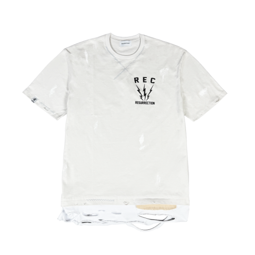 25-T002 Cream Resurrection13 Detail Lyered T-Shirt Cream