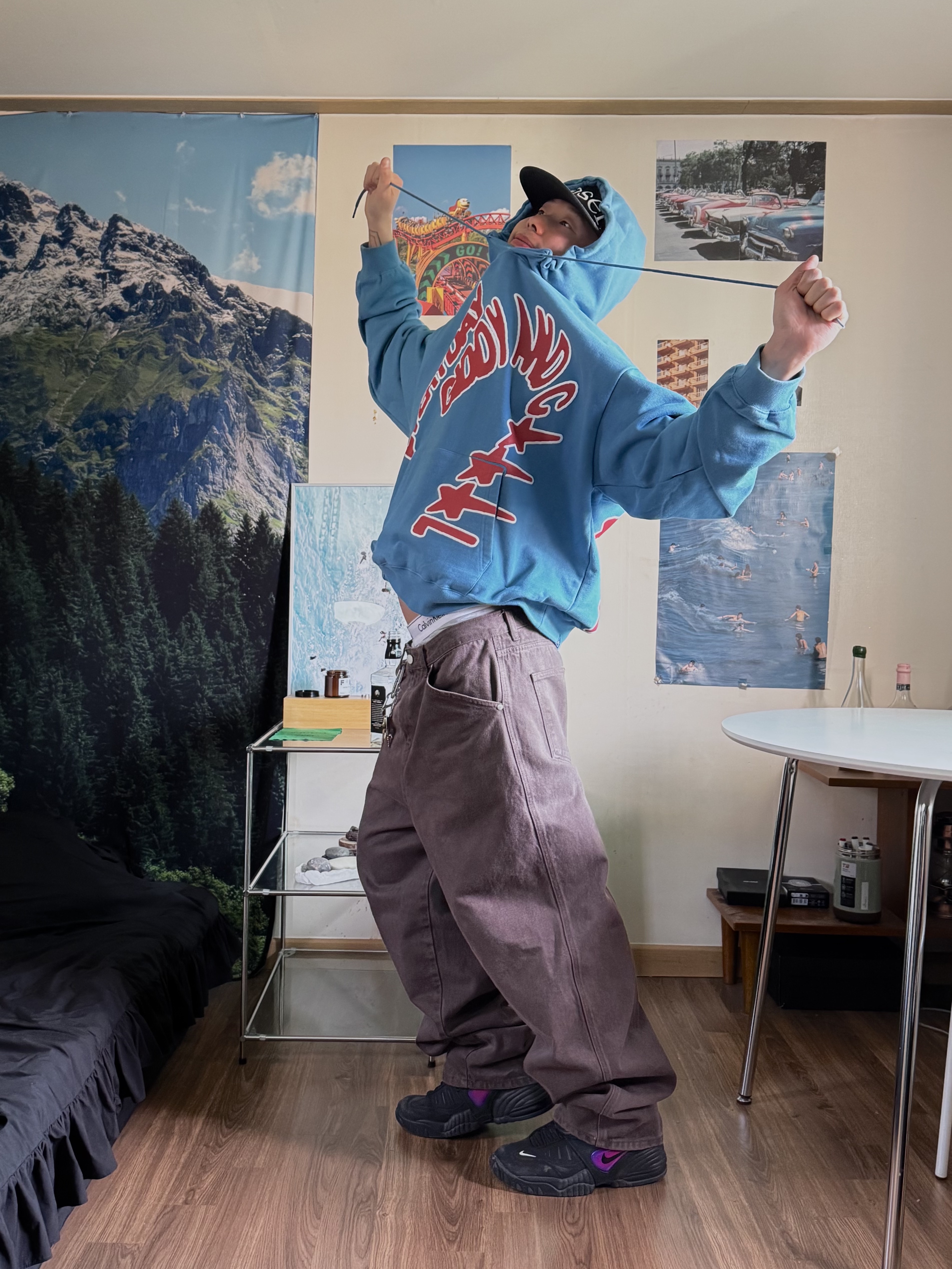 Suade Contour Pocket Denim Brown, Nike x Ambush Air Adjust Force SP Black and Psychic Purple 착용 스타일 - 1