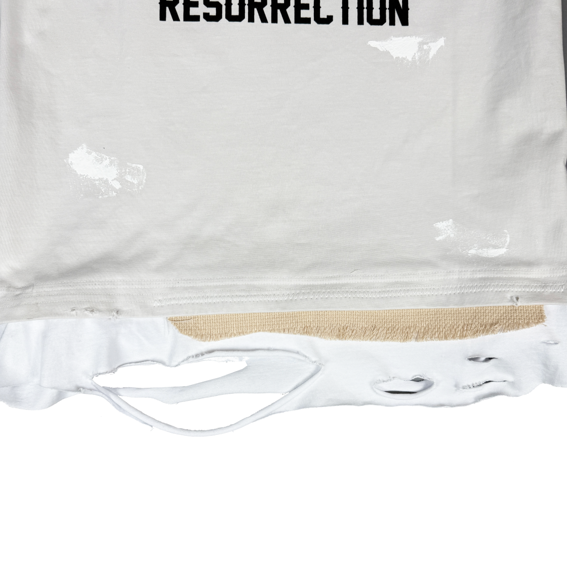 25-T002 Cream Resurrection13 Detail Lyered T-Shirt Cream - #5