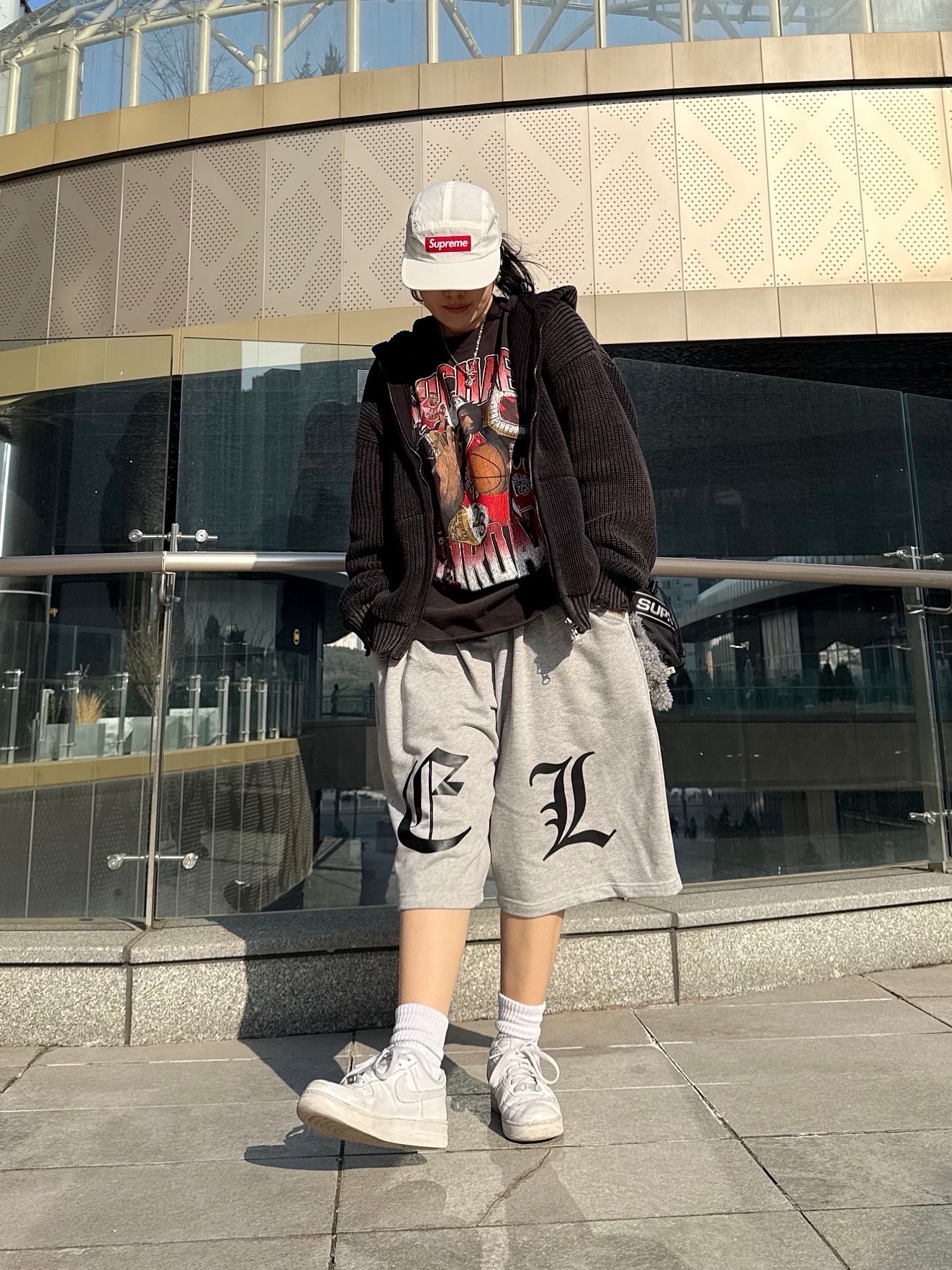 Supreme Waxed Ripstop Camp Cap White - 24FW, Nike Air Force 1 '07 Low White 착용 스타일 - 2