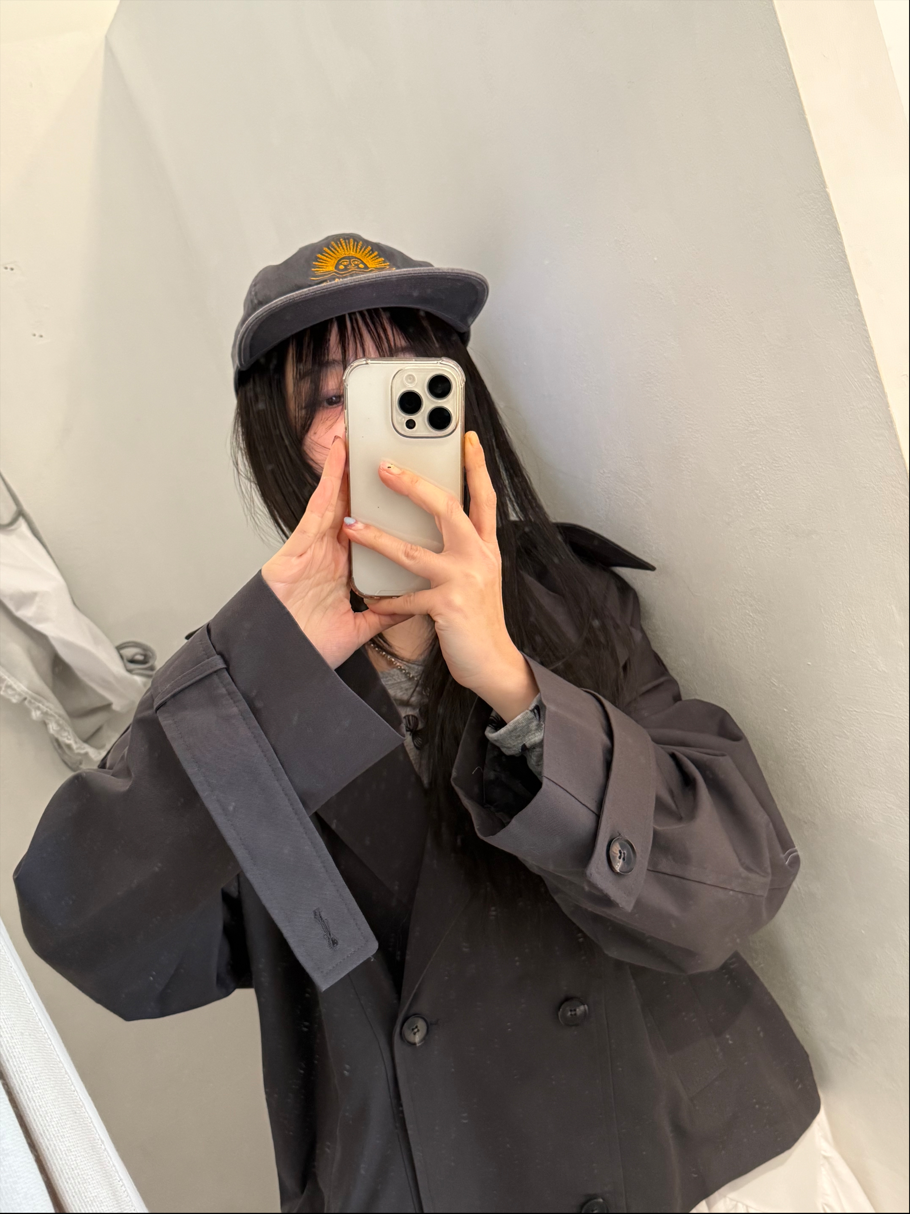(W) Hysteric Glamour On Skull Pick Necklace Silver, Open Yy x Hello Kitty Trucker Cap Black 착용 스타일 - 6
