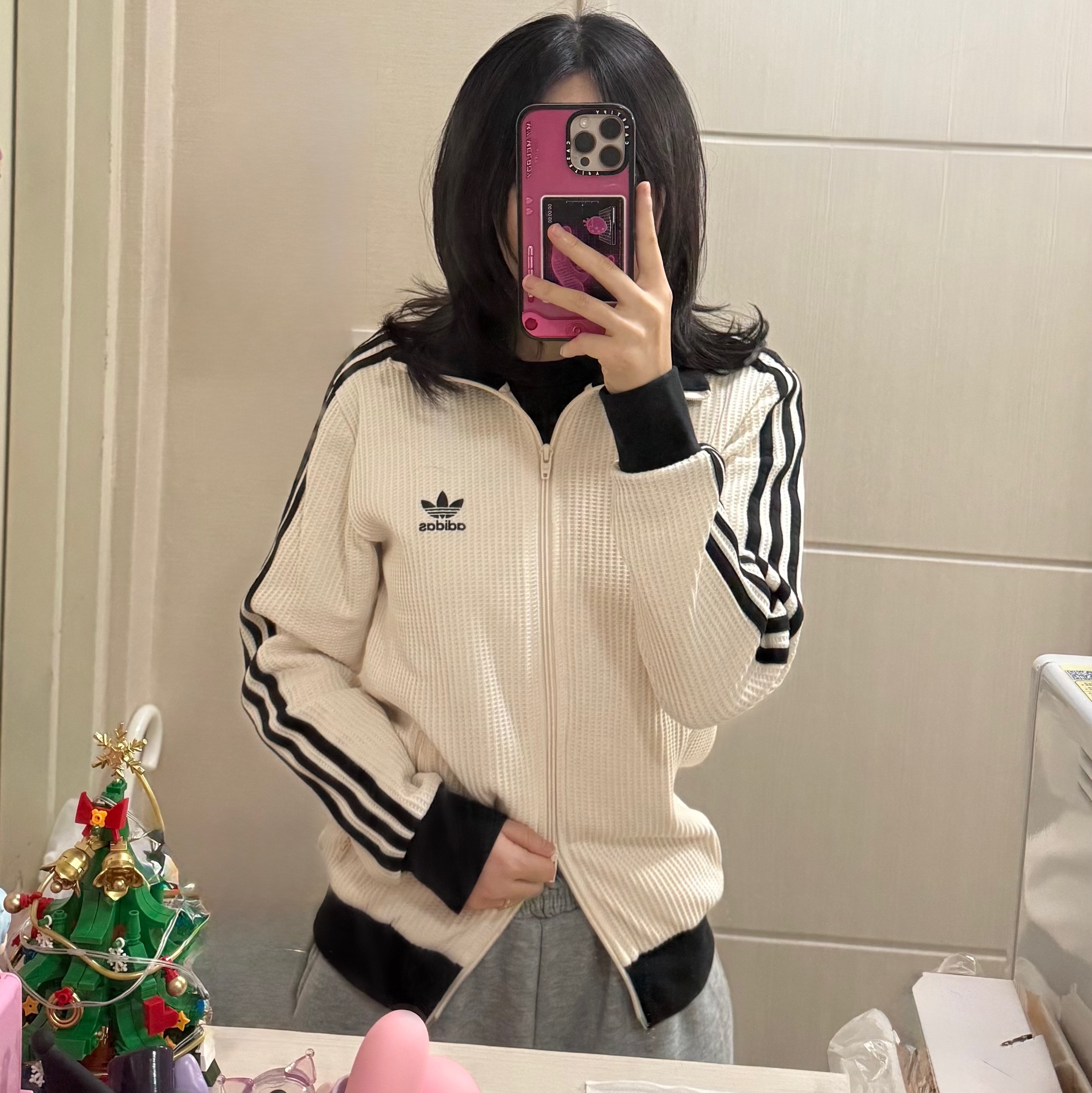 Adidas Waffle Beckenbauer Track Top Wonder White - KR Sizing 착용 스타일