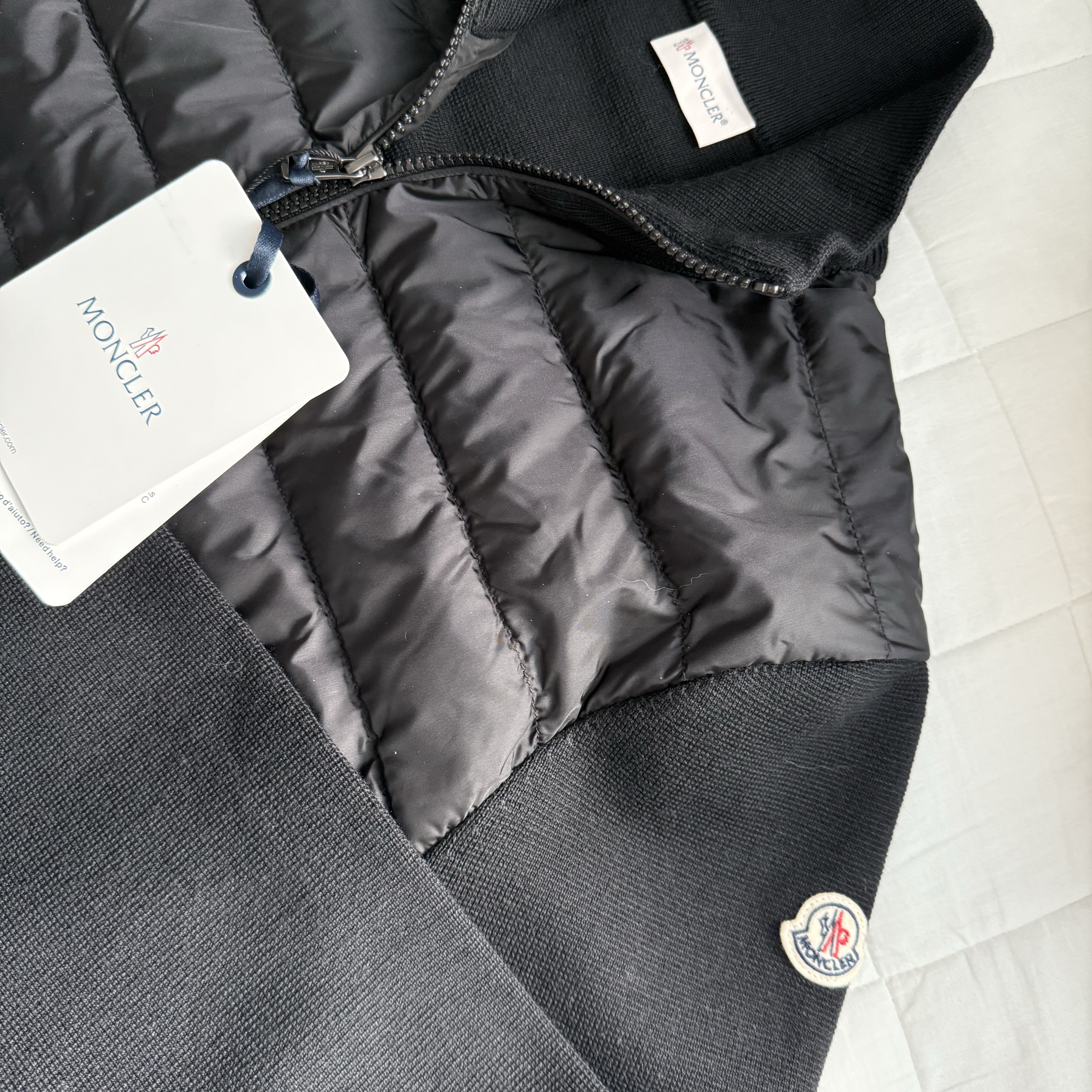 Moncler Padded Wool Cardigan Black - 24FW 착용 스타일