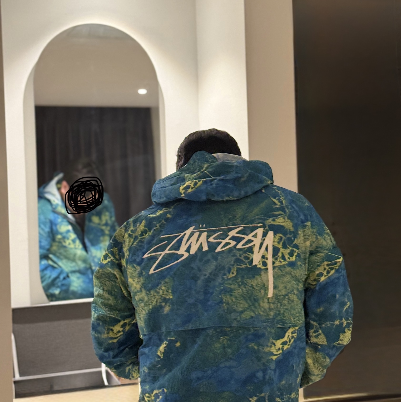 Stussy Realtree Wav3 Beach Shell Wave3 Blue Yellow 착용 스타일 - 2