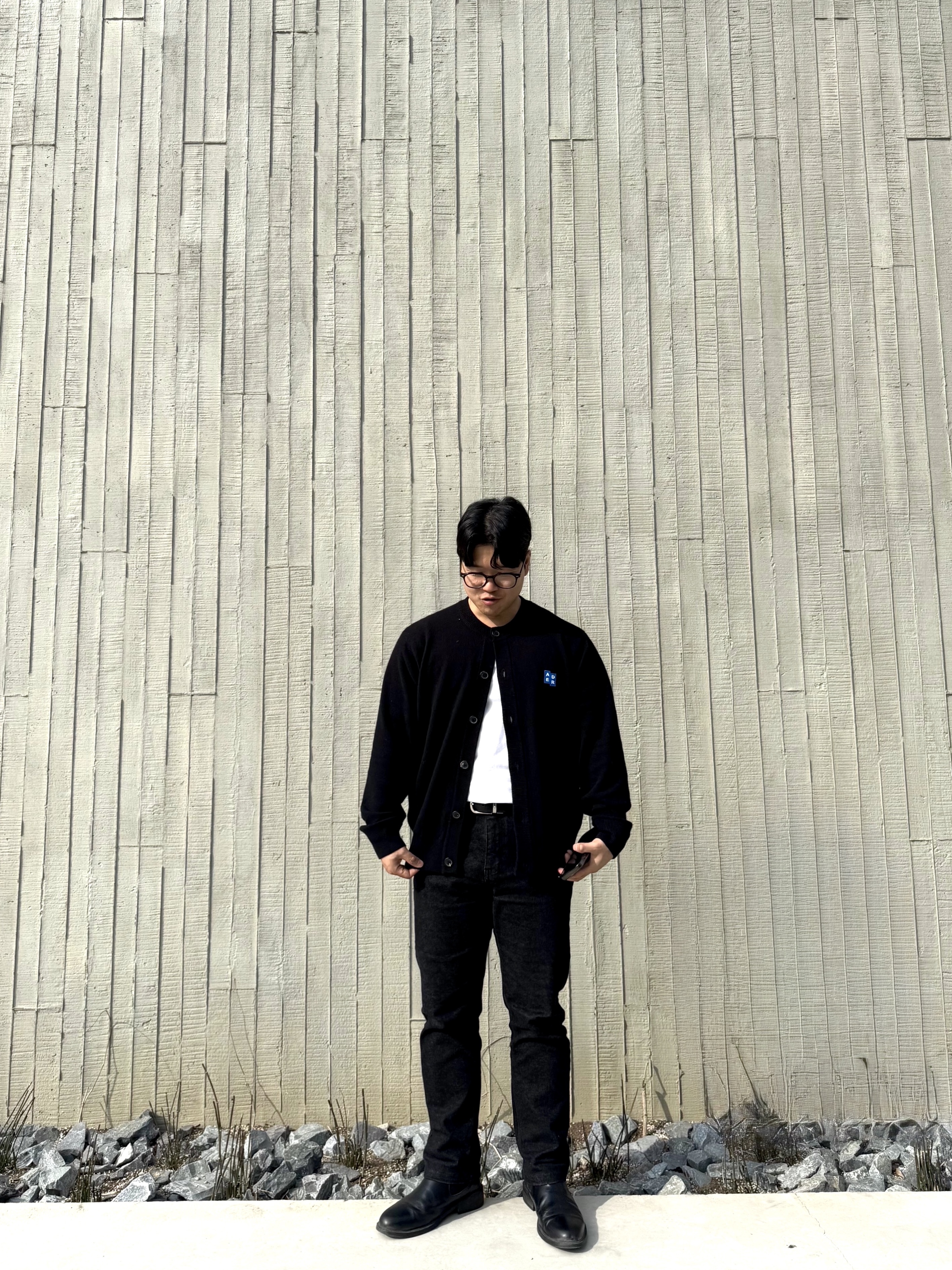 Ader Error Sig; TRS/BL Tag Cardigan 02 Black, Ader Error Acy Product 121 Rucksack Noir 착용 스타일 - 1