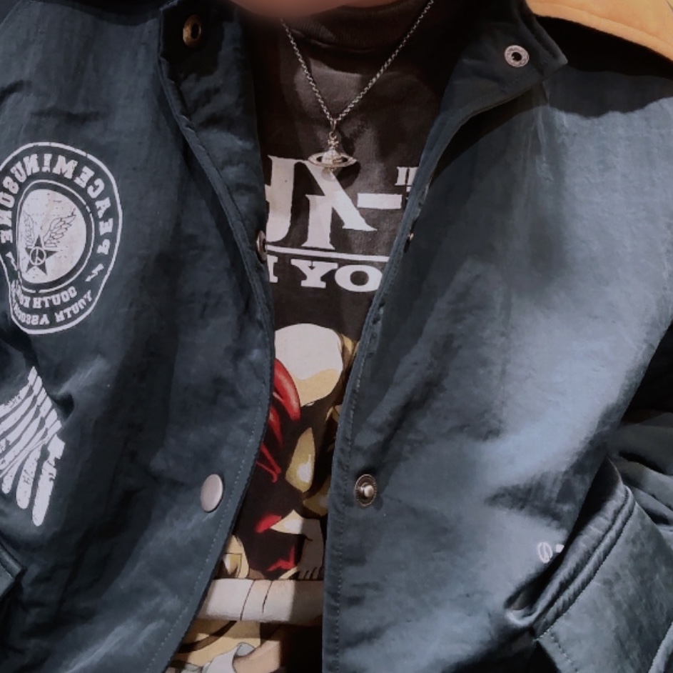 Saint Mxxxxxx x Cowboy Bebop S/S T-Shirt Black - 25SS, Peaceminusone Bomber Jacket #1 Dark Green 착용 스타일 - 1