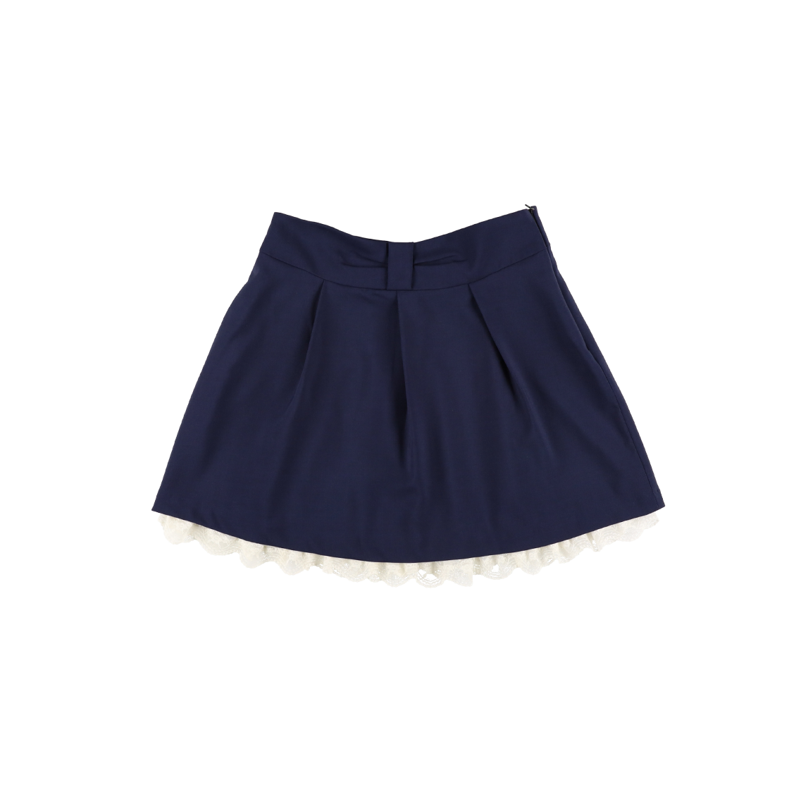 샤키리 보우 미니 레이스 스커트 (네이비)(SHAKIRI Bow Mini Lace Skirt (Navy))
