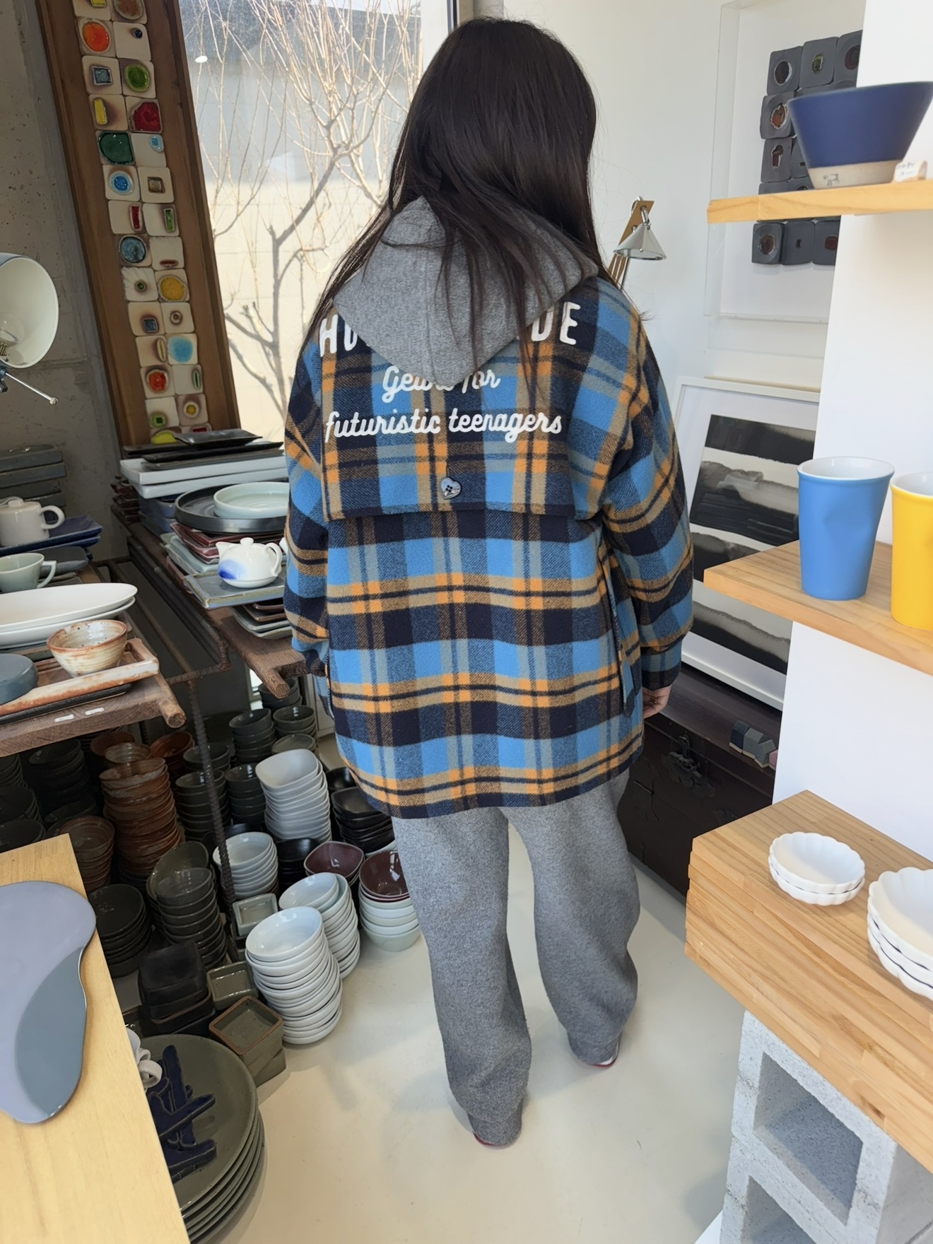휴먼 메이드 헌팅 자켓 블루, 살로몬 x 샌디 리앙 XT-위스퍼 페어리 테일 실버 착용 스타일 - 8