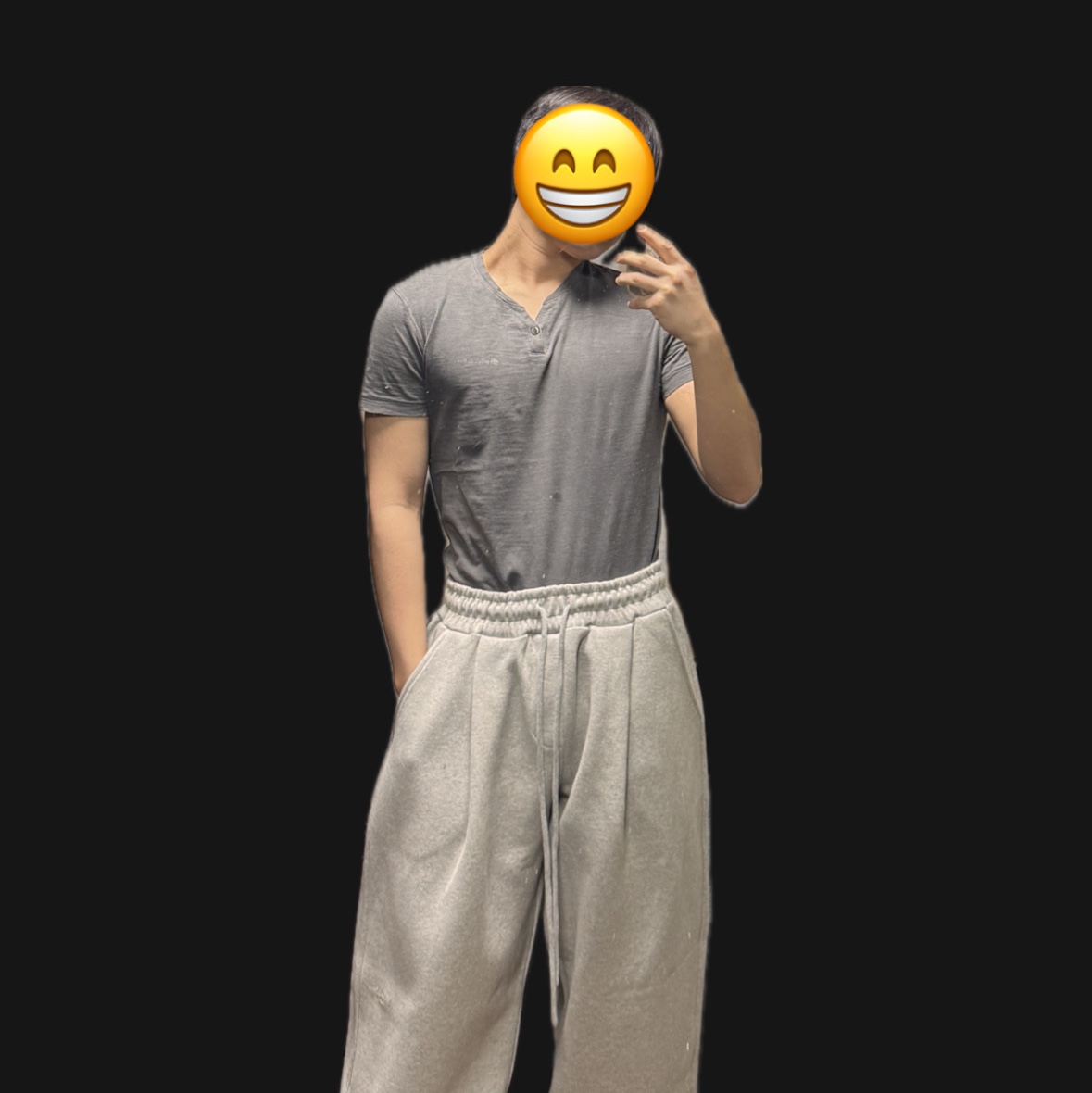Undermycar Mu.03 Anti Fxxking Logo Play Oversized Sweat Jogger Melange Gray 착용 스타일