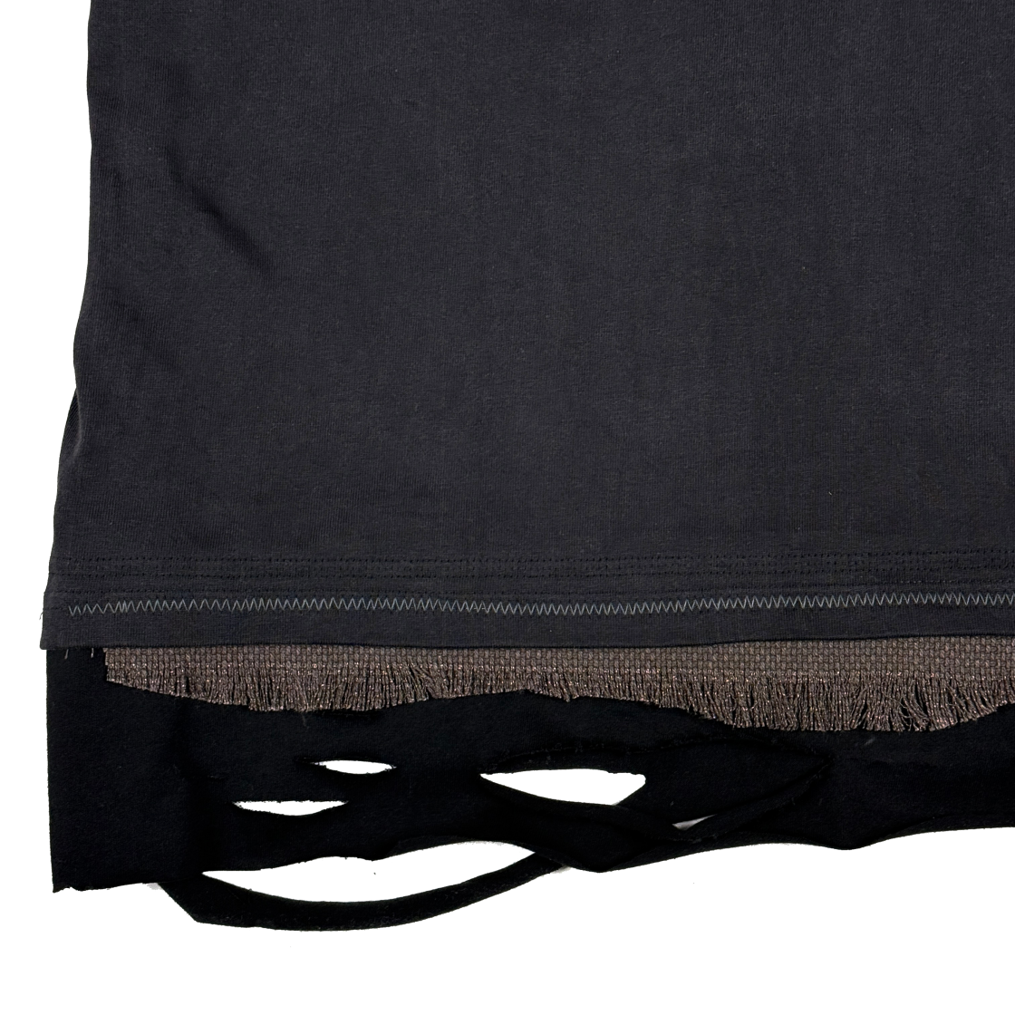 25-T002 Black Resurrection13 Detail Lyered T-Shirt Black - #5