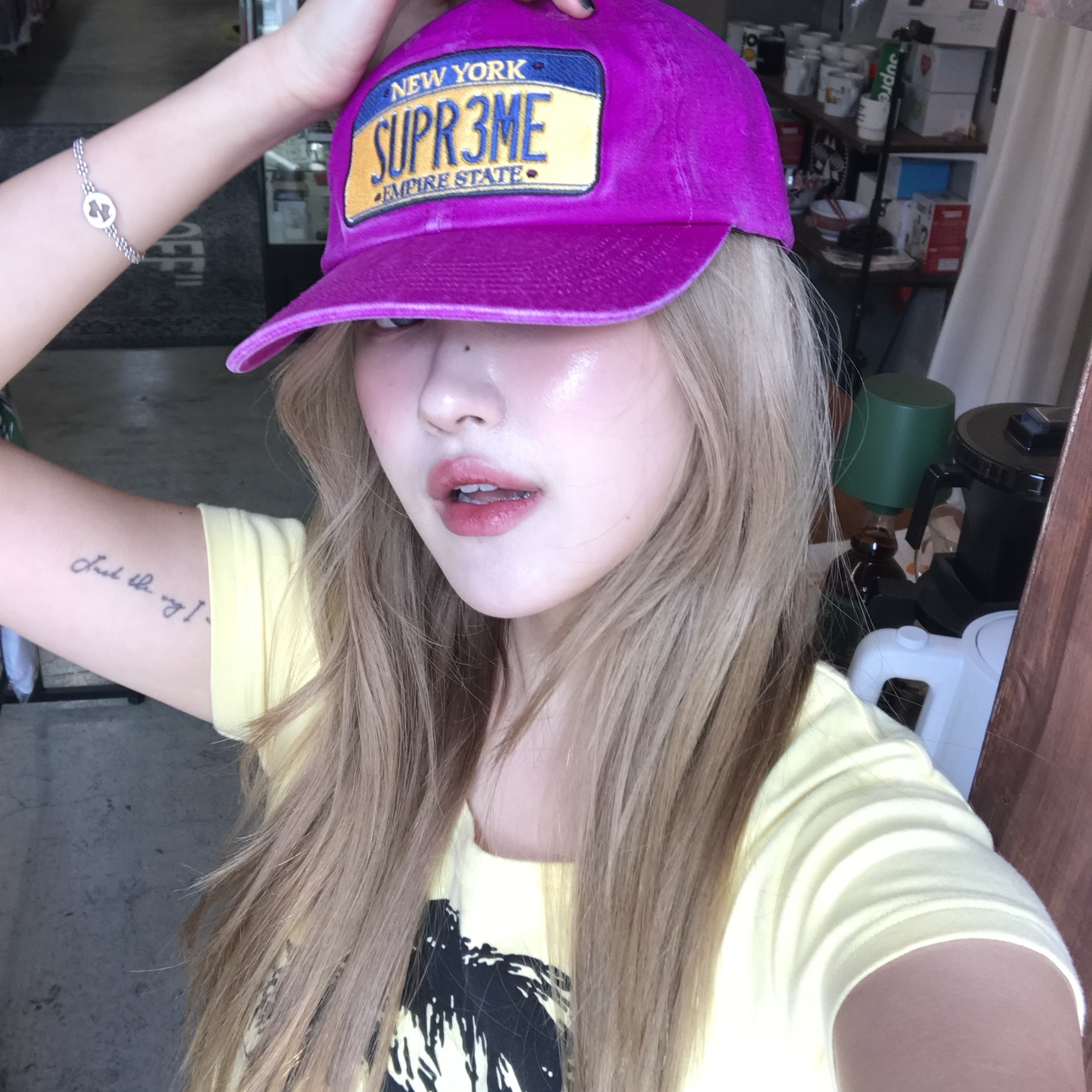 Supreme License Plate 6-Panel Purple - 25SS, (W) Hysteric Glamour Hysteric Love Chibi T-Shirt White 착용 스타일