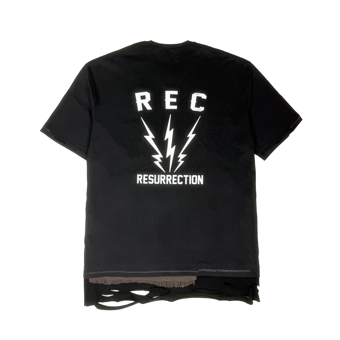 25-T002 Black Resurrection13 Detail Lyered T-Shirt Black - #2