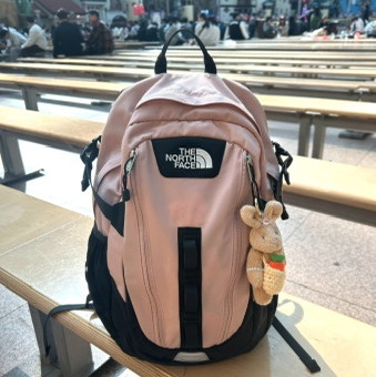 The North Face Mini Shot Pastel Pink 착용 스타일