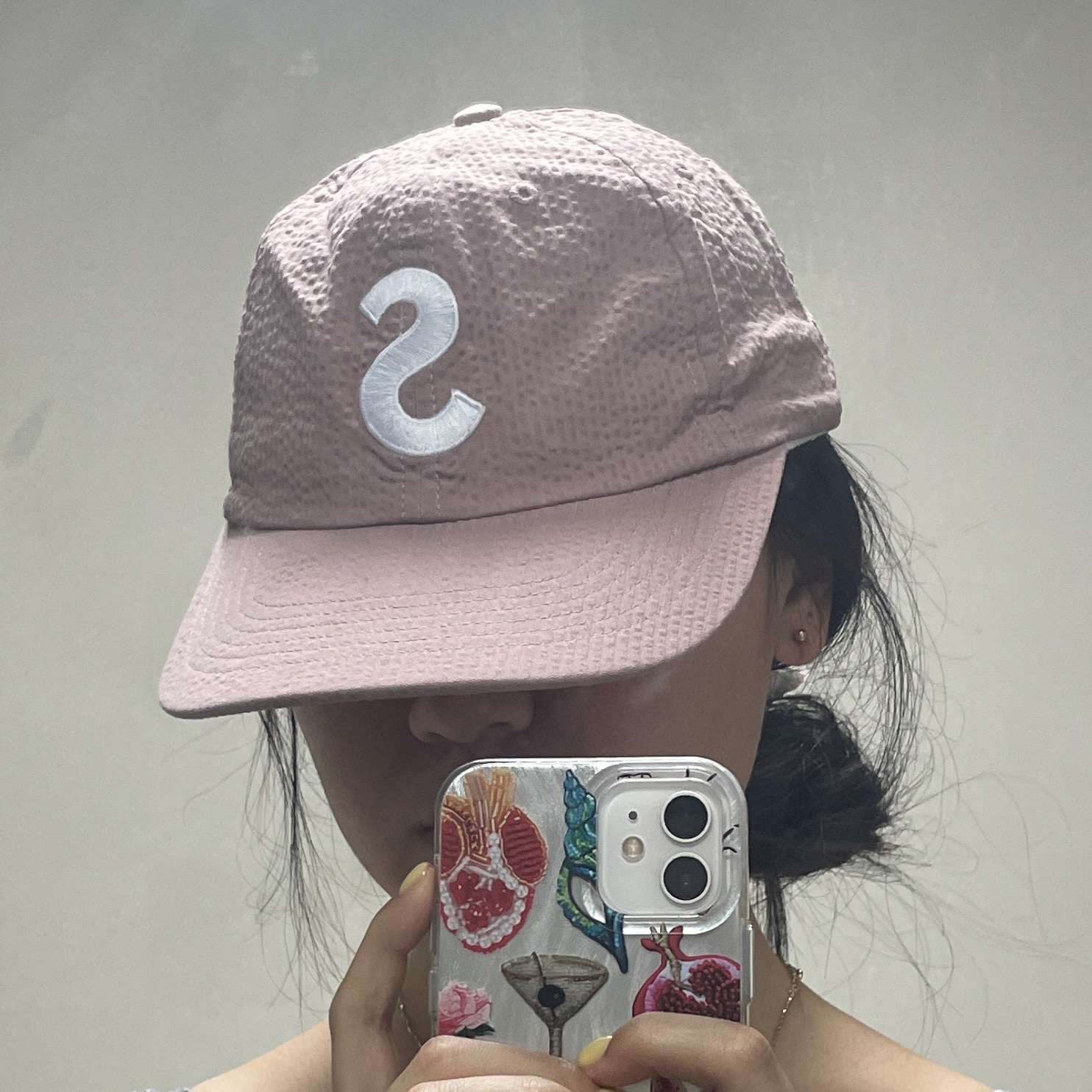 Supreme Seersucker S Logo 6-Panel Pink - 24SS 착용 스타일